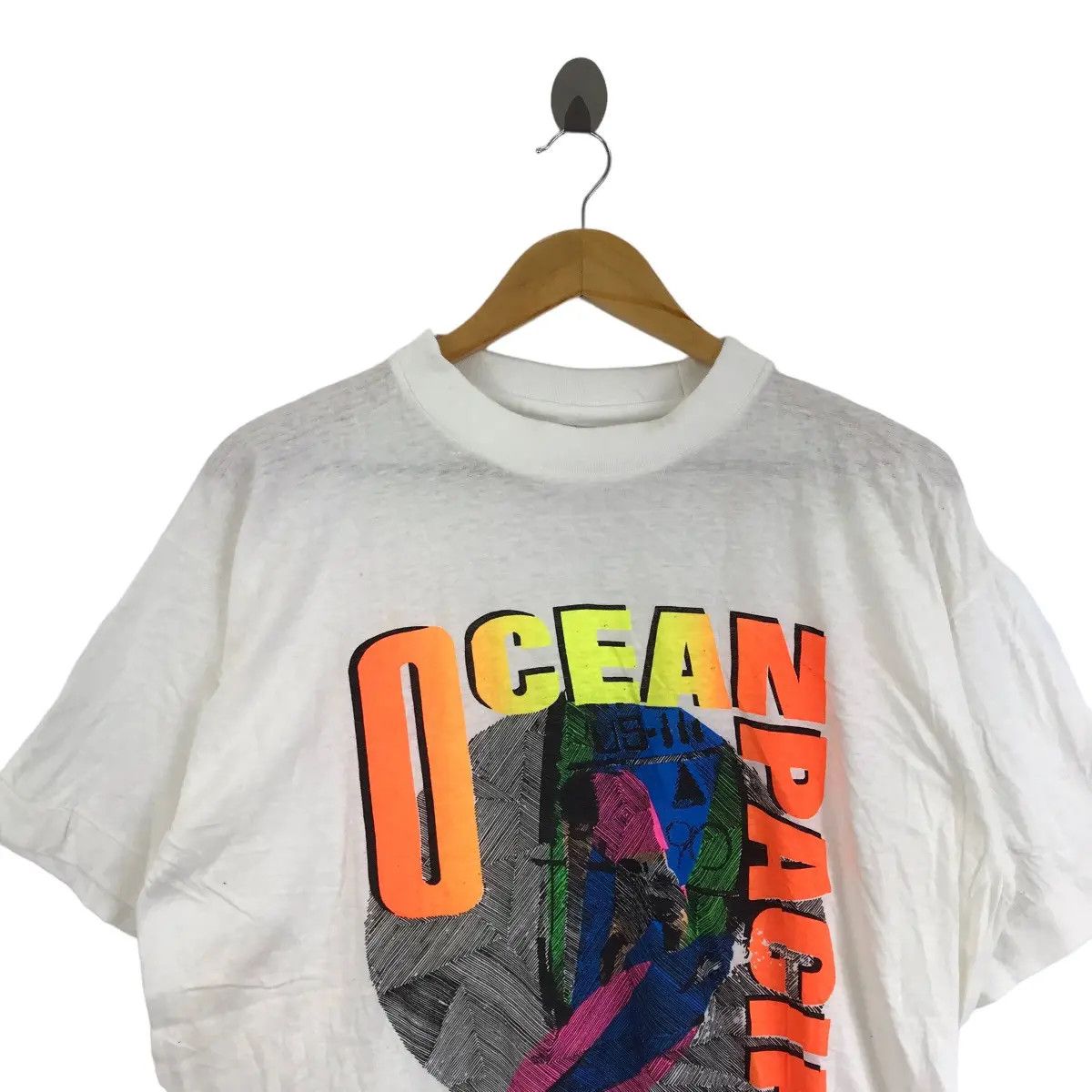 Ocean Pacific Vtg 90’ OCEAN PACIFIC OP Surfing Art Hawaii Art Tee Shirt Size US XL / EU 56 / 4 - 3 Thumbnail