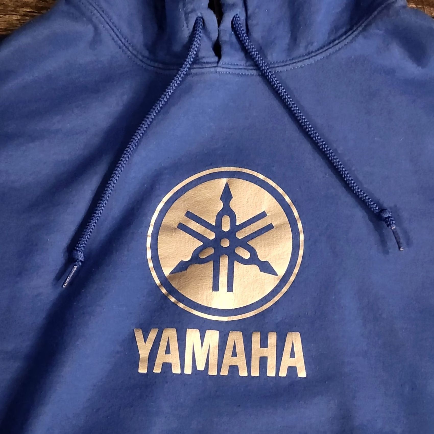 Gildan Yamaha Racing Hoodie L Blue ATV Wheelie Double Sided Mens Boys Unisex Adults Gildan Pullover Cotton Blend Hooded Shirt Size US L / EU 52-54 / 3 - 4 Thumbnail