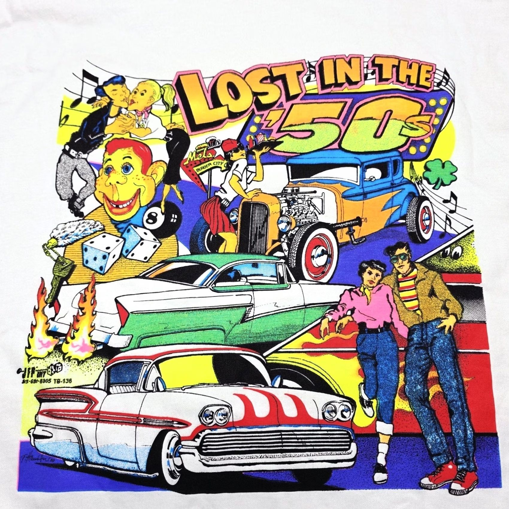 Hanes VINTAGE Hanes 50s Graphic T-Shirt 90s Classic Cars Men's Medium White Y2k Size US M / EU 48-50 / 2 - 2 Thumbnail