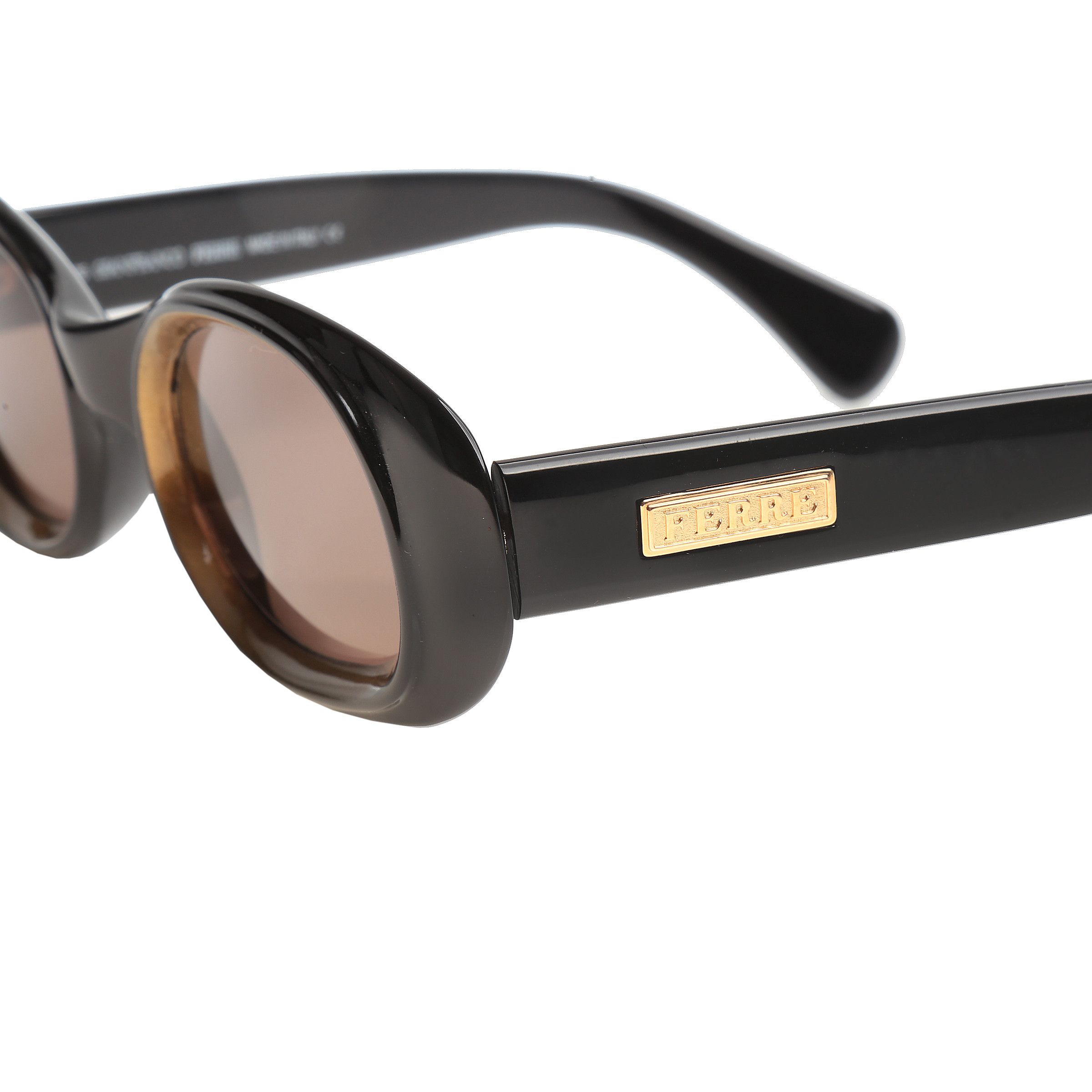 Gianfranco Ferre Gianfranco Ferre 90's Black & Gold Oval Plastic Sunglasses Size ONE SIZE - 3 Thumbnail