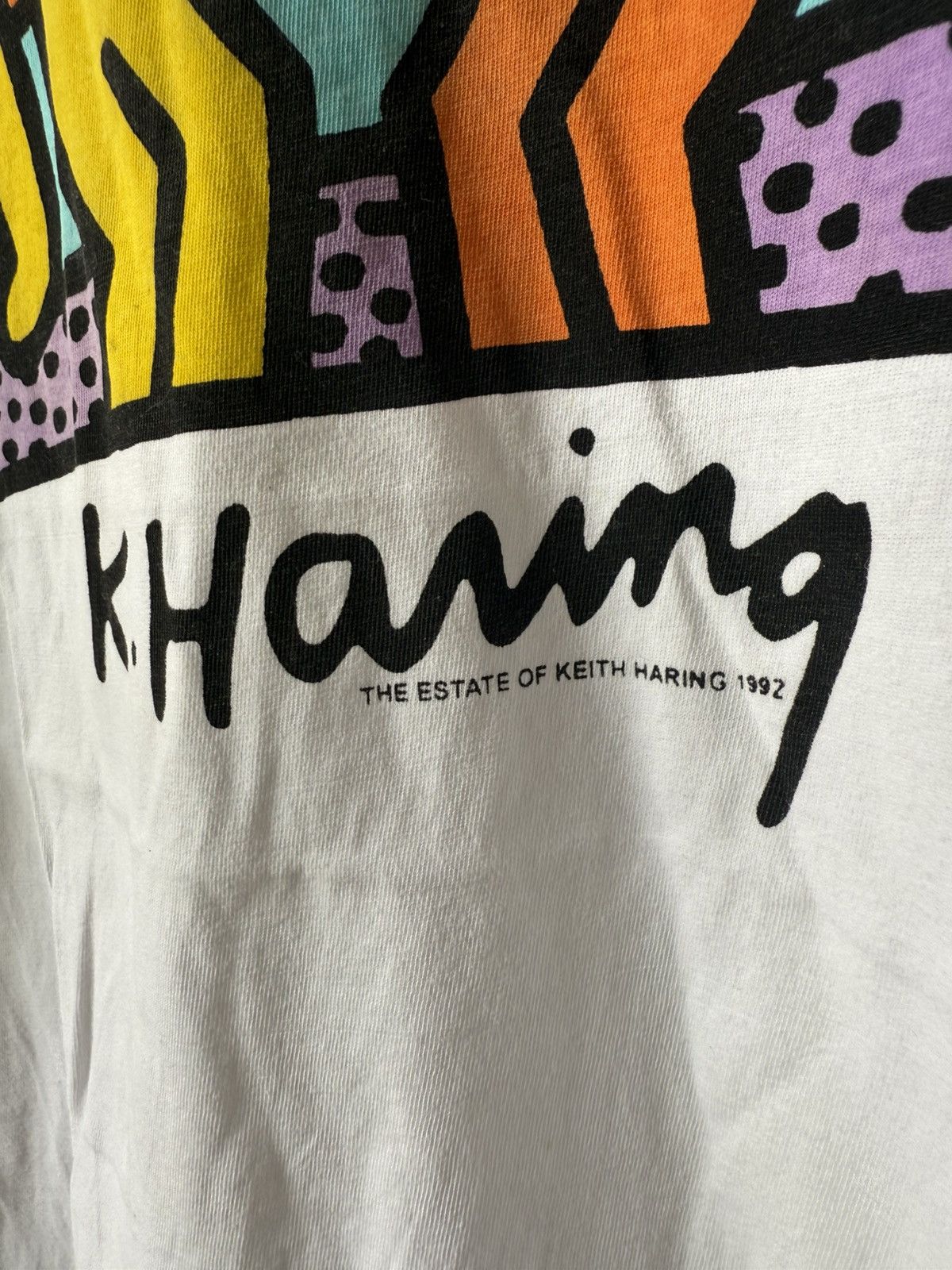 Band Tees × Keith Haring × Vintage Vintage 90s Keith Haring Shirt Size US L / EU 52-54 / 3 - 3 Thumbnail