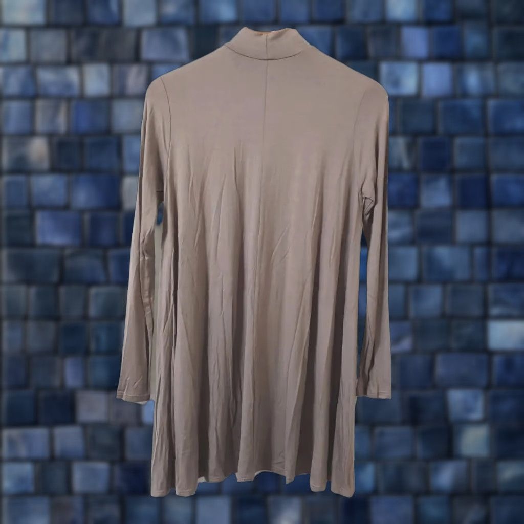Vintage VINTAGE Vanilla Bay Tunic Top Womens S Long Sleeve Beige Pullover Mock Neck Stretch Blouse Casual Satin? Size S / US 4 / IT 40 - 1 Thumbnail