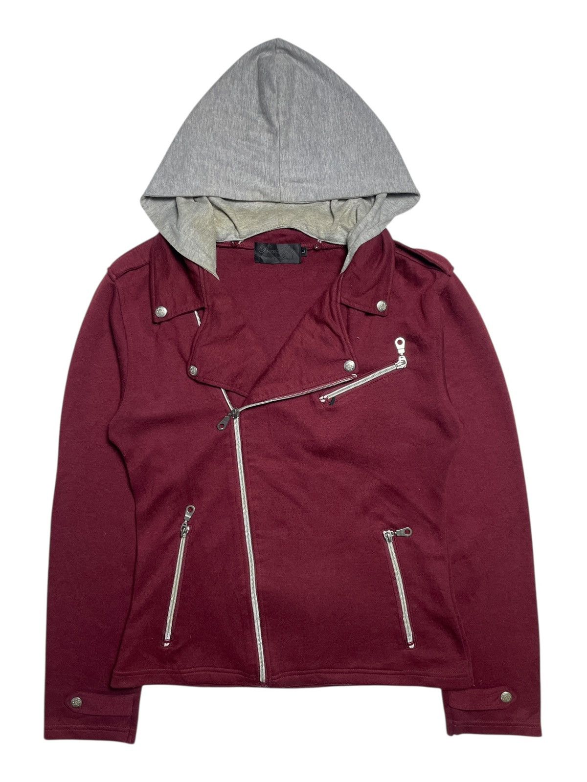 PPFM 2000’s Beaumere - Asymmetrical Bikers Hooded Jacket Size US S / EU 44-46 / 1 - 1 Thumbnail