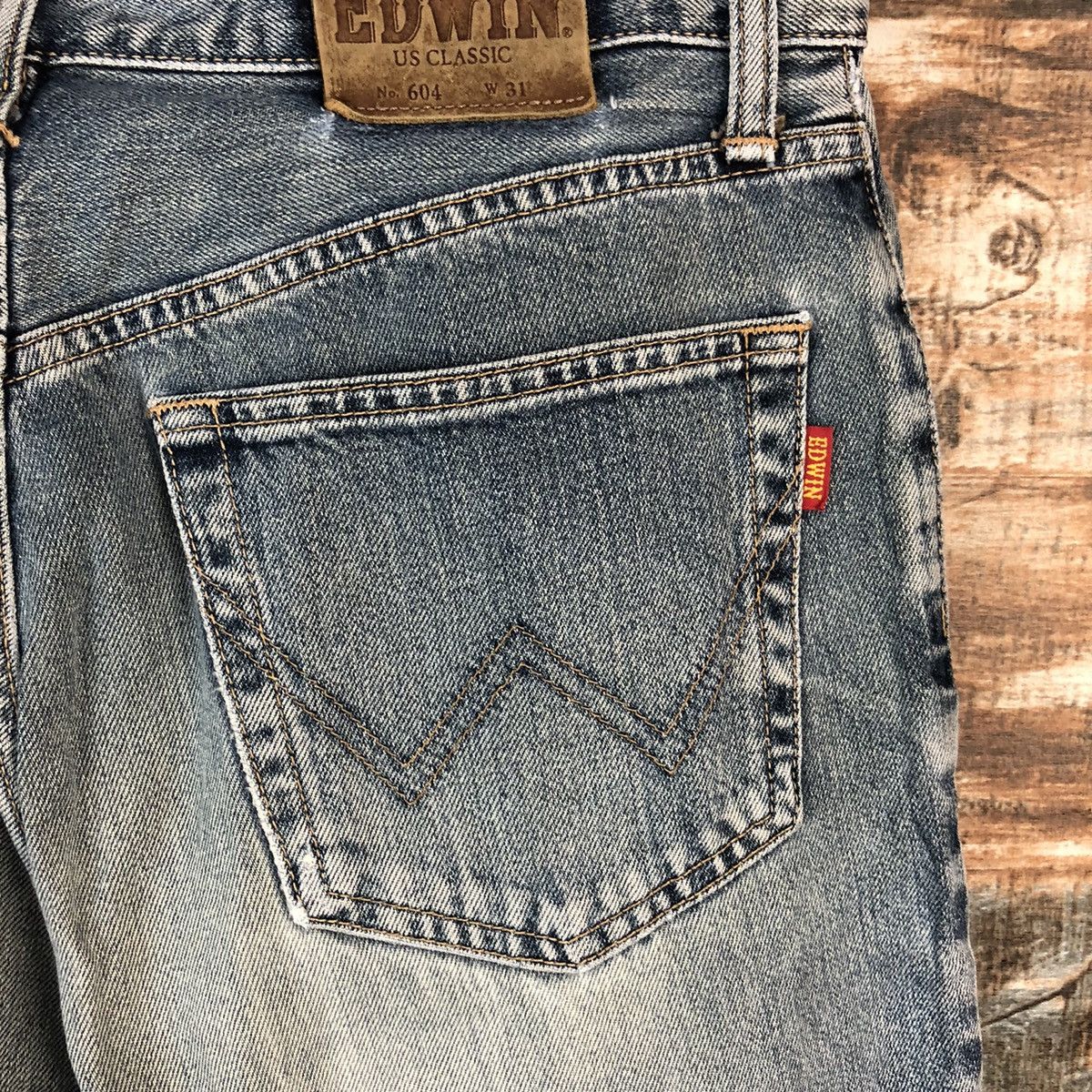 Edwin DL Edwin 604 Blue Distressed Denim Pants #C177 Size US 31 - 18 Thumbnail
