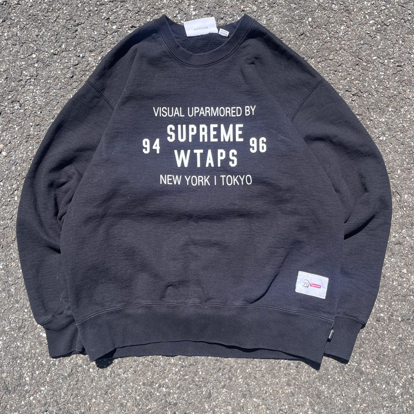 WTAPS SUPREME ブラック スウェット Streetwear × Supreme × Wtaps Supreme WTAPS Crewneck Black