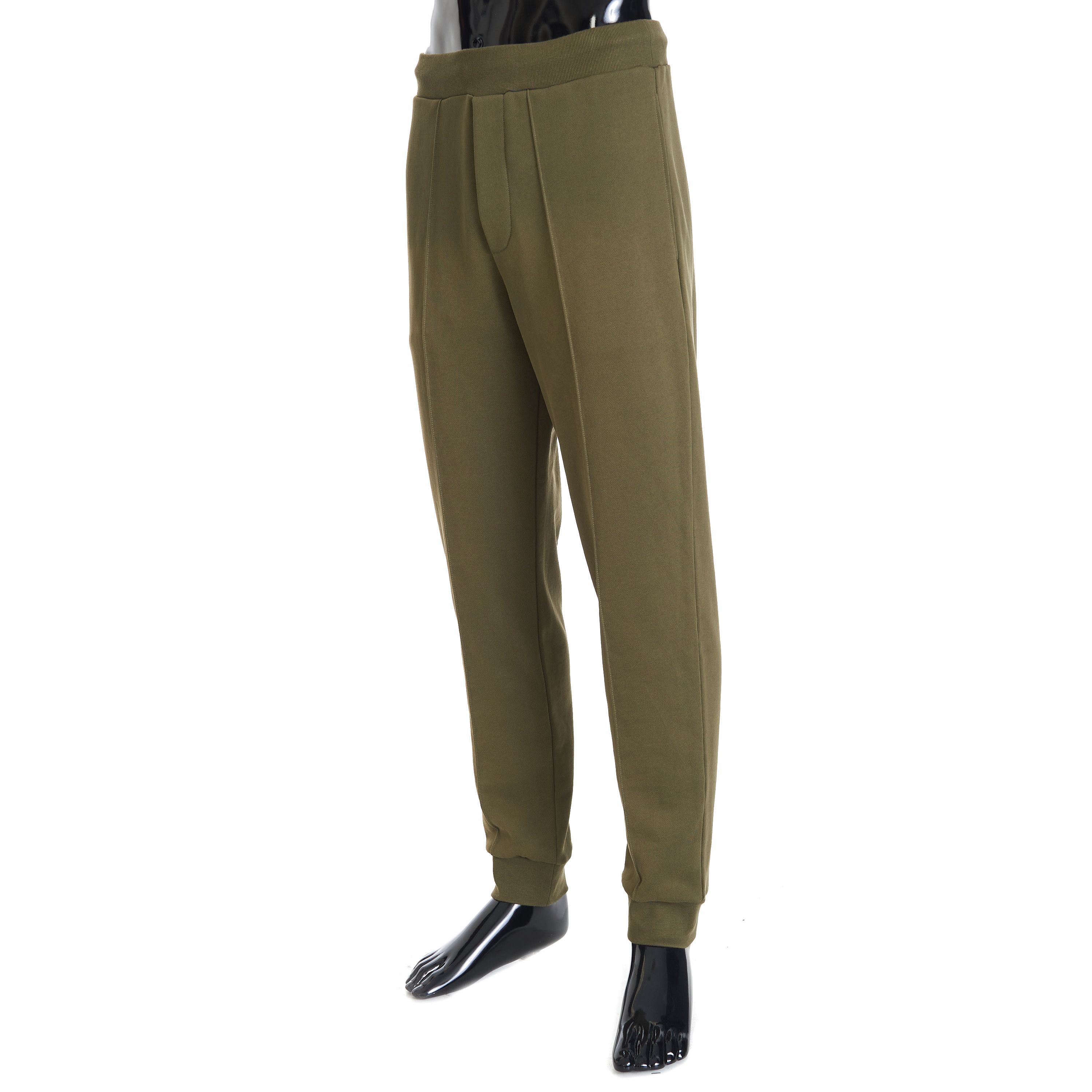 Berluti Jogging Trousers With Embroidered Logo In Khaki Green Cotton Size US 32 / EU 48 - 2 Thumbnail