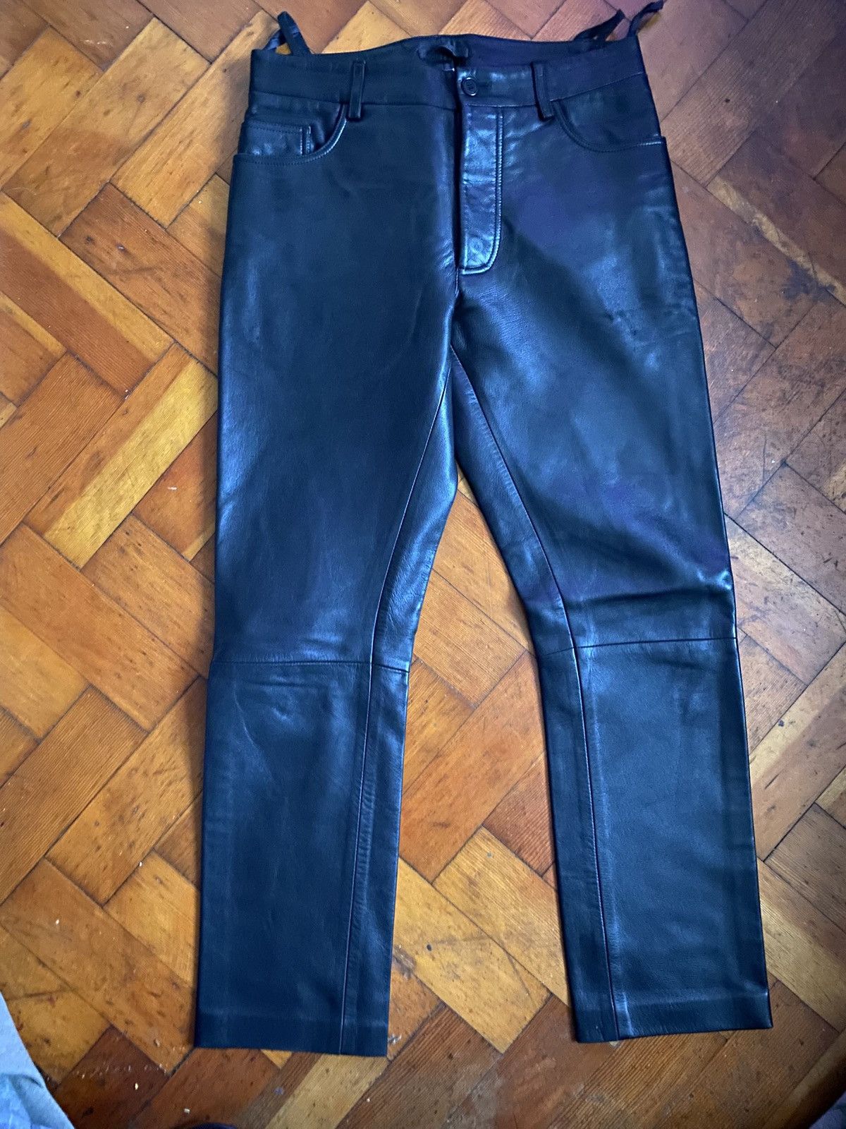 Helmut Lang Helmut Lang Leather Trousers Size US 30 / EU 46 - 1 Thumbnail