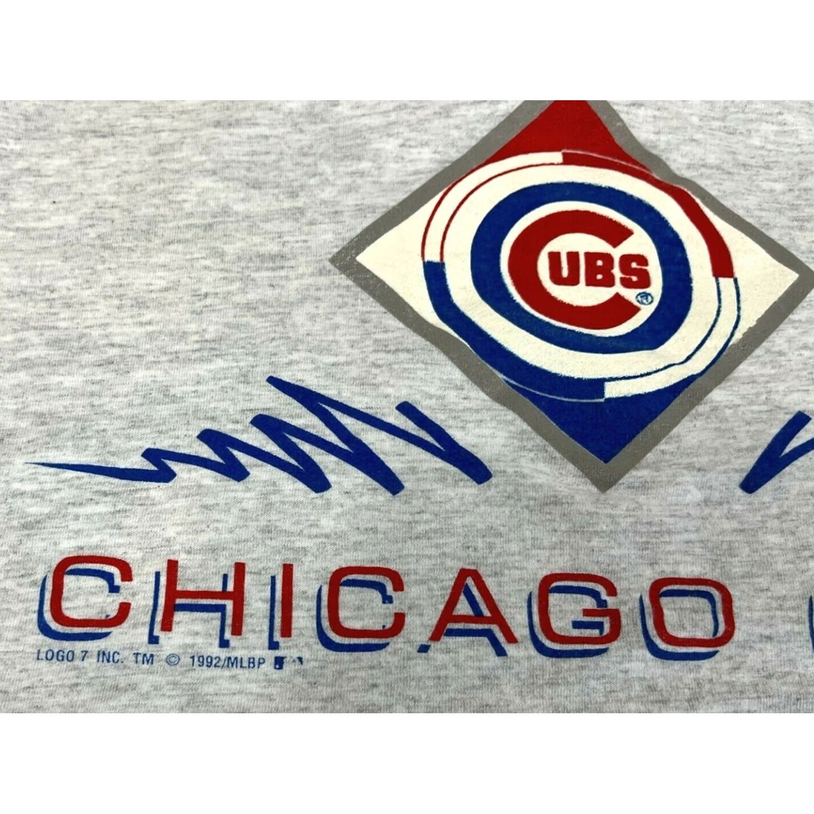 Tultex VINTAGE Chicago Cubs T-Shirt 1992 Tultex Regular Size L Gray Adults Mens Size US L / EU 52-54 / 3 - 4 Thumbnail