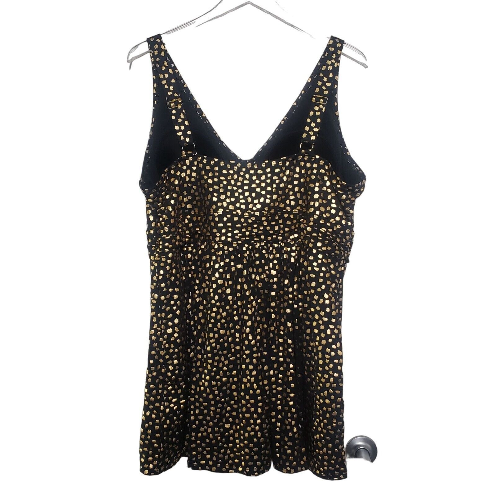 Designer Swim 365 Skirted Swim Dress Womens Size 24 Black Gold Size 4XL / US 24-26 - 11 Thumbnail