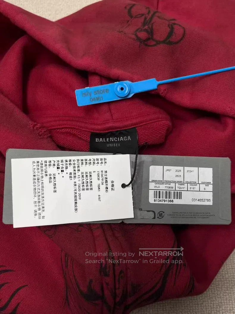 Balenciaga Pattern All-Over Printed Hooded Zip-Up Long Sle