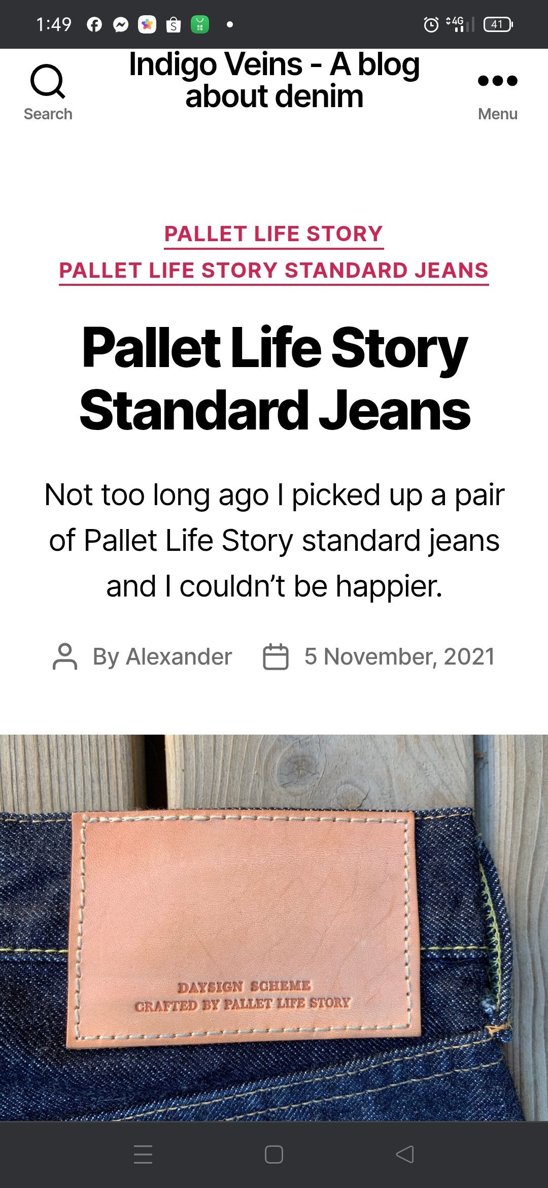 Japanese Brand 🌟 Pallet Life Story RedSelvedge Denim Men 🌟 Size US 33 - 22 Thumbnail