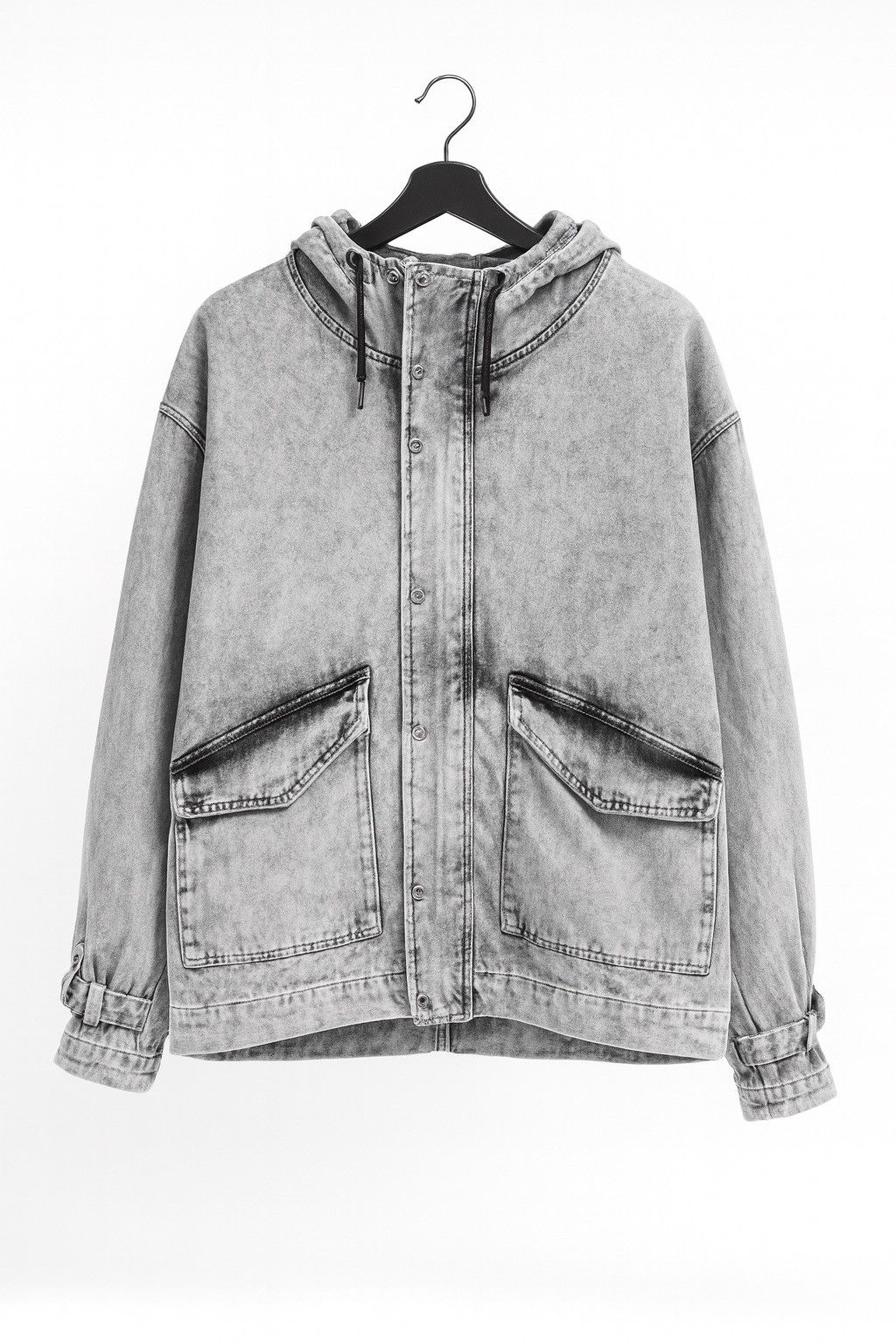Japanese Brand CLEL Washed Gray Oversized Denim Hooded Jacket – Vintage Size US L / EU 52-54 / 3 - 1 Thumbnail