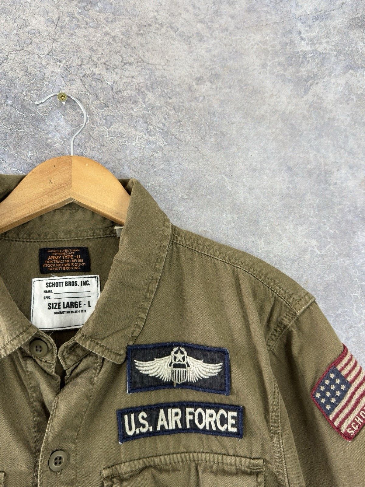 Schott Schott Flyers Intermediate US Air Force Military Shirt Size US L / EU 52-54 / 3 - 7 Thumbnail