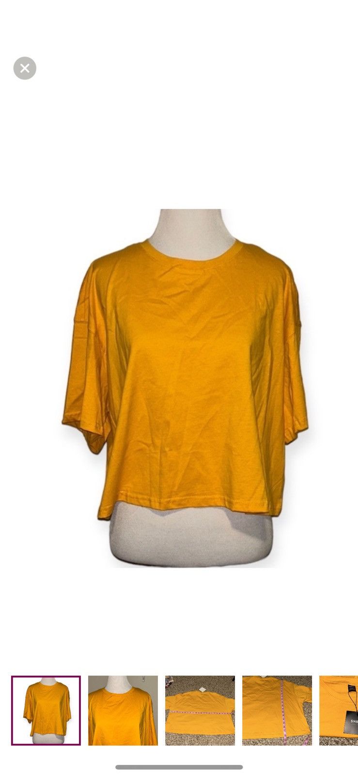 Shein Shein large yellow cropped top Size L / US 10 / IT 46 - 1 Thumbnail