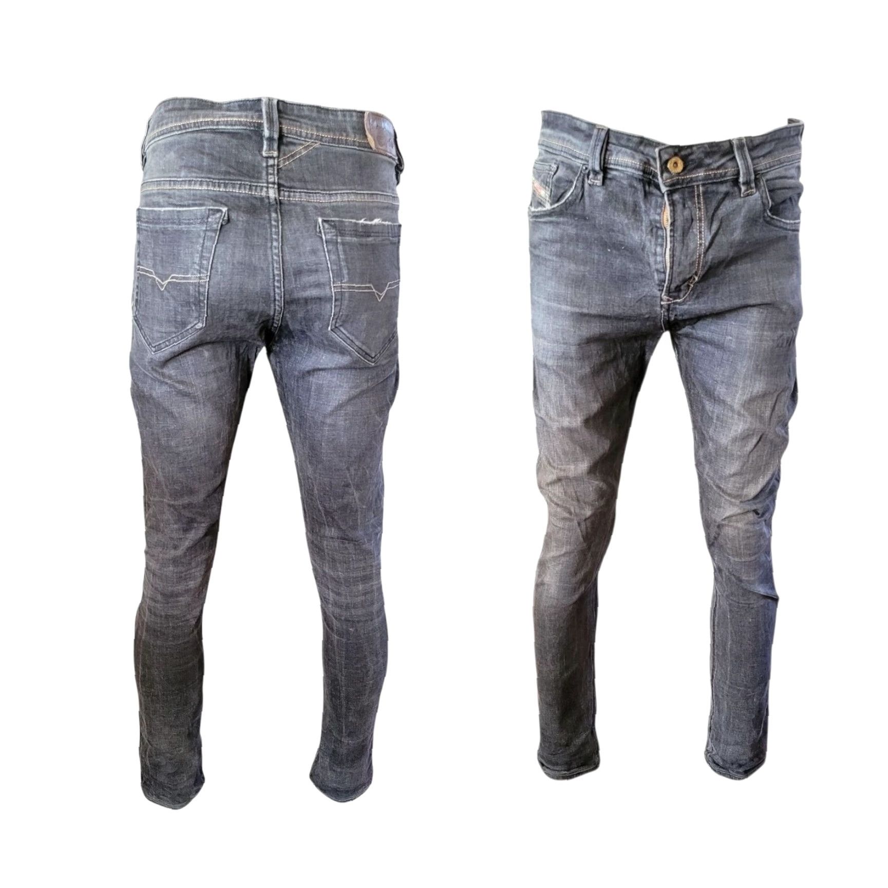 Diesel Diesel Industry Jeans – W34 – Grey – Regular Denim Jeans – 34 in Waist – Dark Wash – Men Size US 34 / EU 50 - 2 Thumbnail