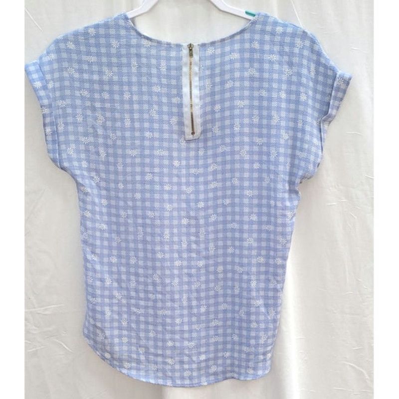 Other Pink Rose Blue White Checkered Blouse Size Small Size S / US 4 / IT 40 - 5 Thumbnail