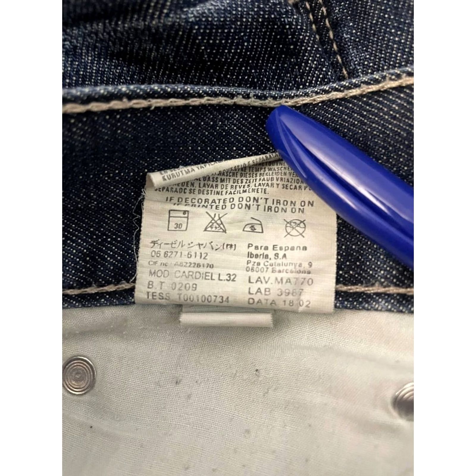 Diesel Diesel Jeans Size 34 Blue Cotton Stretch Wide-Leg Biker Regular Fit 5-Pocket Denim Mens Size US 34 / EU 50 - 5 Thumbnail