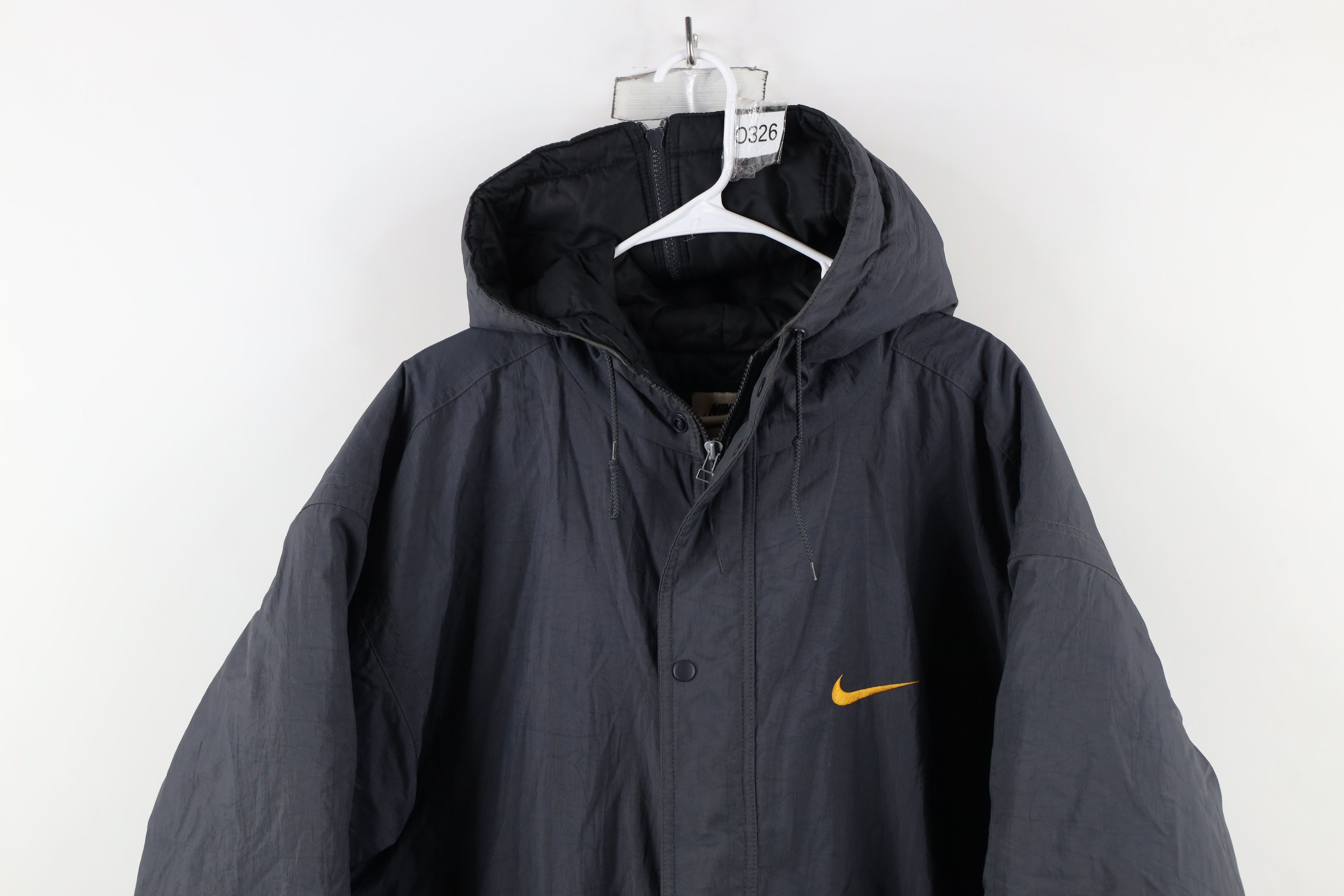 Nike × Vintage Vintage 90s Nike Swoosh Cape Hooded Full Length Parka Jacket Size US L / EU 52-54 / 3 - 2 Thumbnail