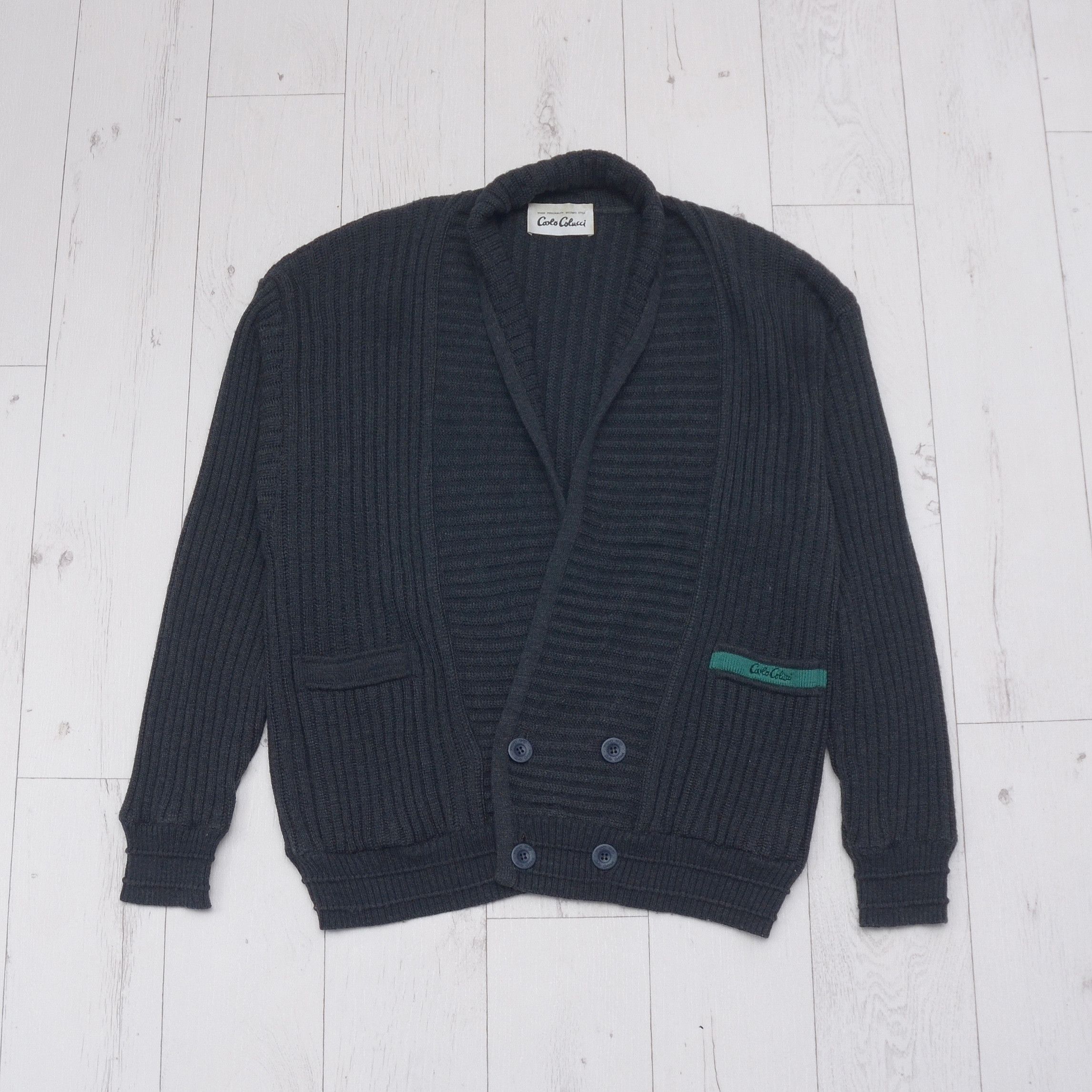 Carlo Colucci Vintage Carlo Colucci 80s 90s Mustarl Knitted Cardigan Size US M / EU 48-50 / 2 - 1 Thumbnail