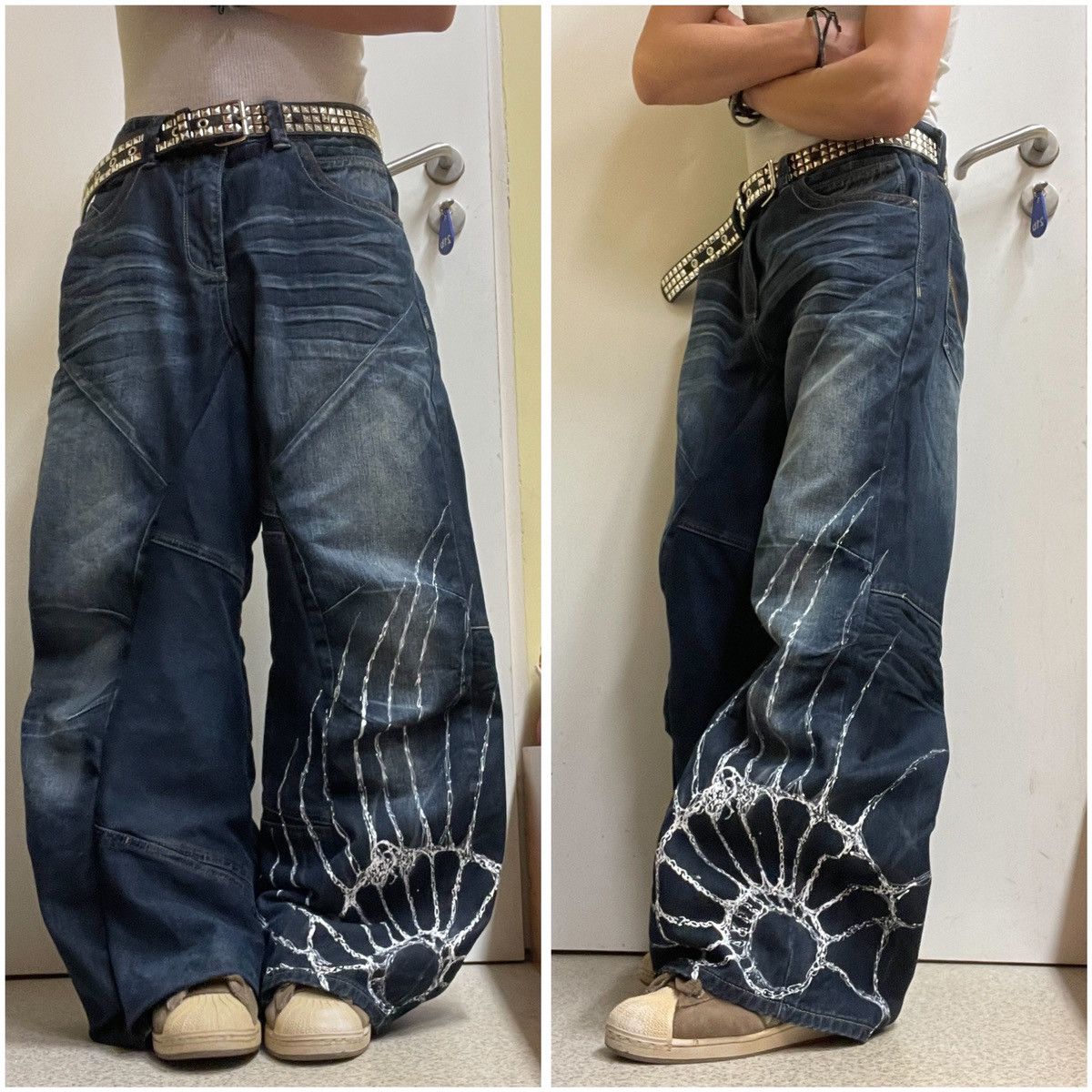 Handmade × Tribal Streetwear × Vintage 💥Tribal Streetwear Baggy Castommade Pants 💥 Size US 37 - 1 Thumbnail