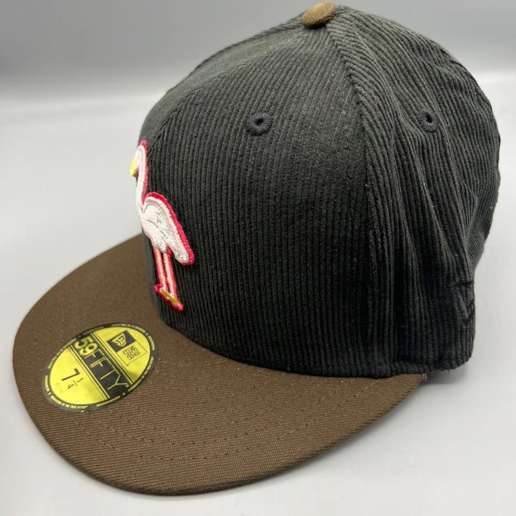 New Era Miami Beach Flamingos Hat Men 7 1/4 Corduroy MiLB Fitted Cap Size ONE SIZE - 3 Thumbnail
