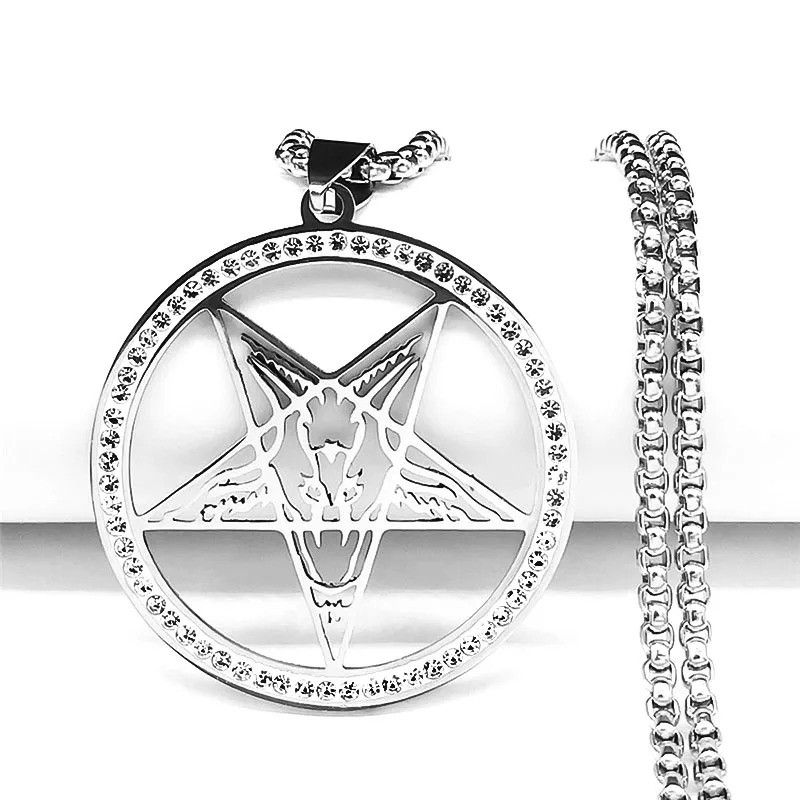 Jewelry Gothic Witchcraft Inverted Pentacle Cross Pendant Necklace Size ONE SIZE - 4 Thumbnail
