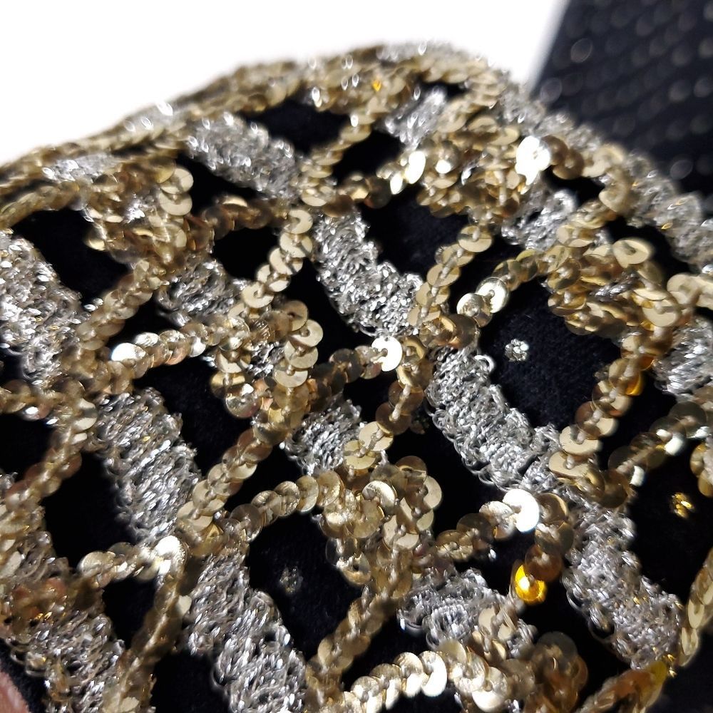 Vintage Vintage Gold & Silver 80s Sequin Blazer L Vogue Paris Size L / US 10 / IT 46 - 4 Thumbnail