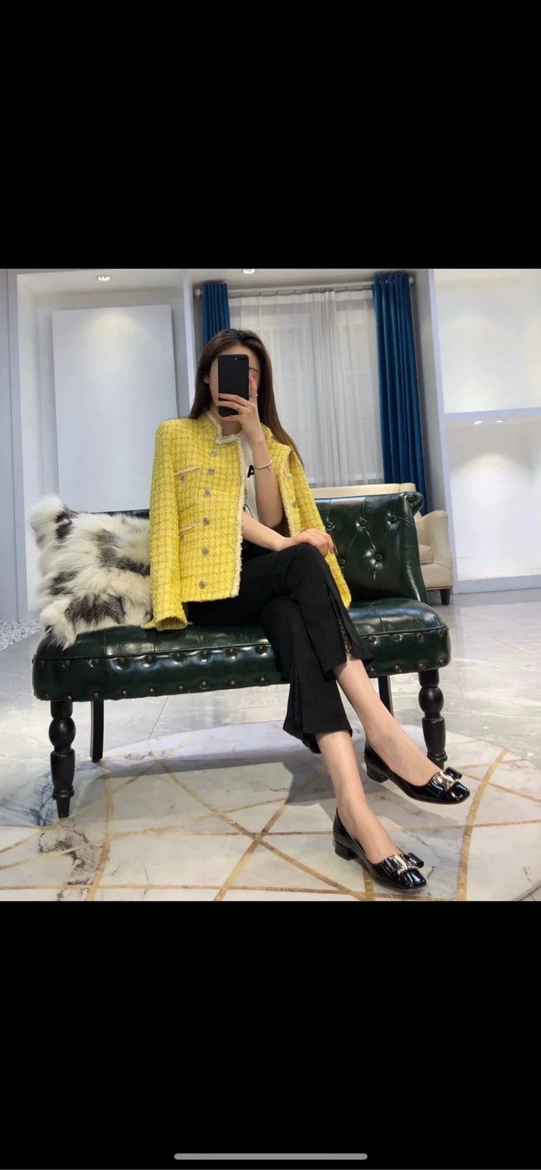 Chanel Chanel Chick yellow stand-up collar tweed jacket 2504-Nexta Size M / US 6-8 / IT 42-44 - 7 Thumbnail