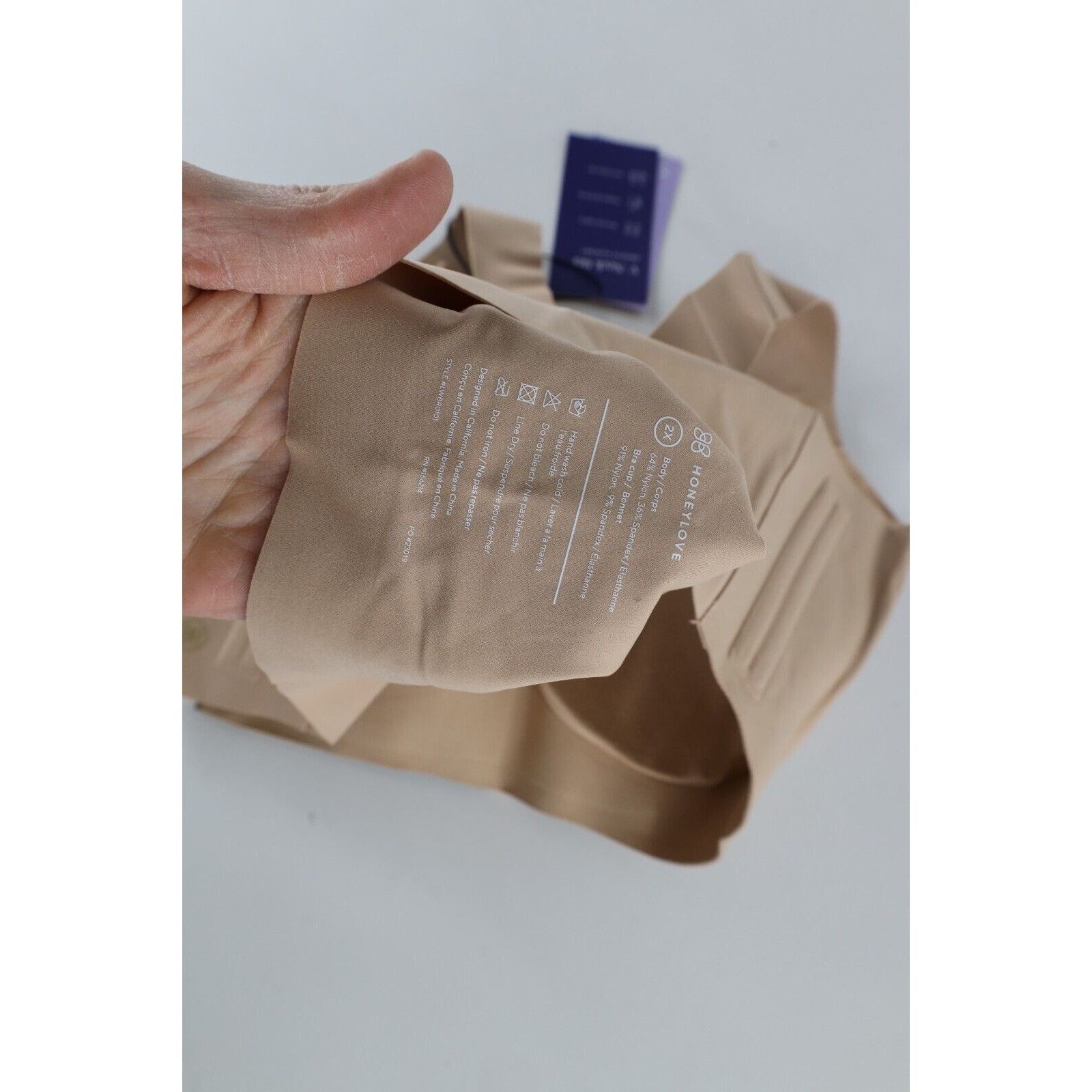 Vintage New Honeylove Shapewear Liftwear V-Neck Bra Nude Size ONE SIZE - 6 Thumbnail
