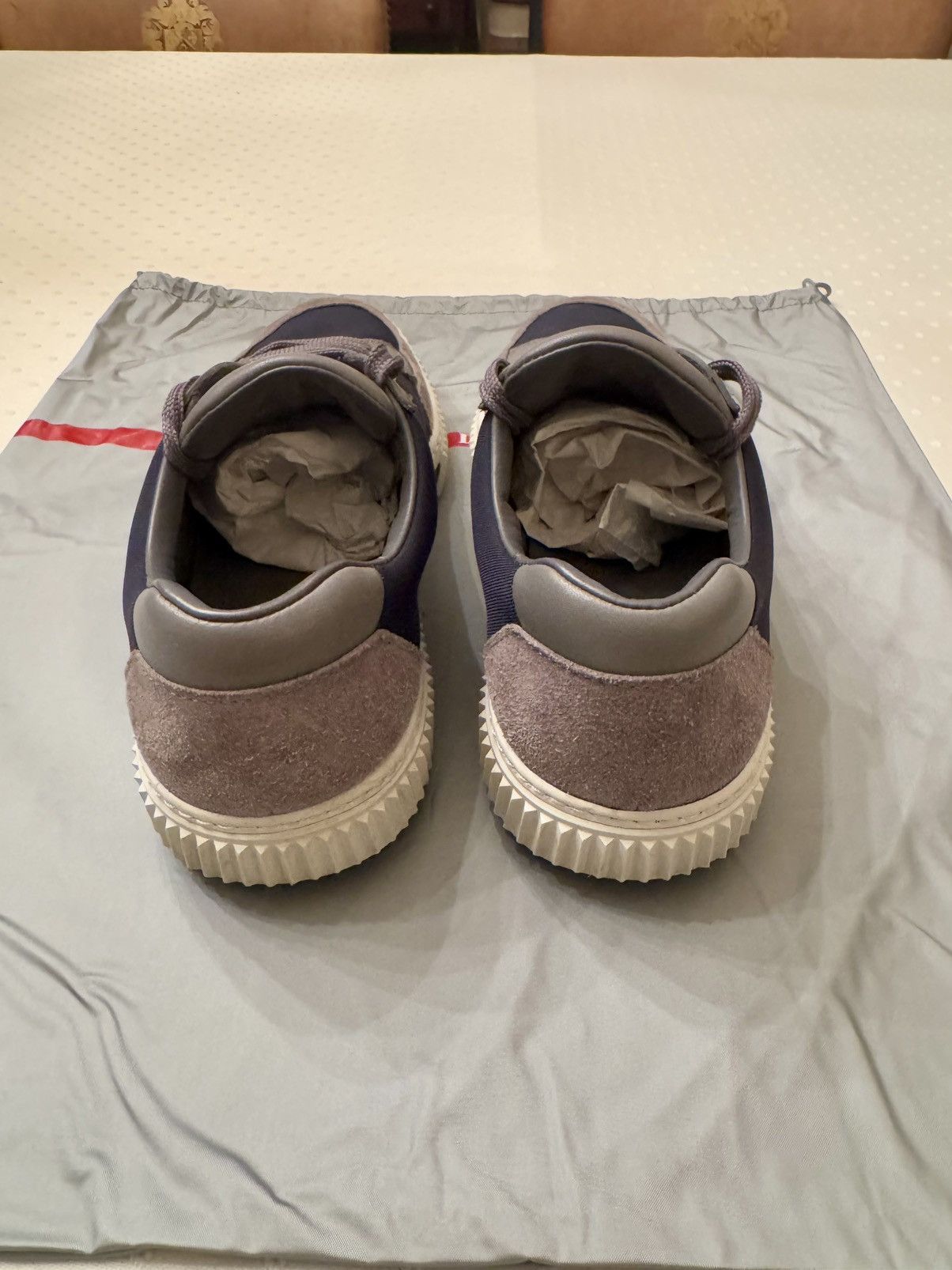 Prada Blue / Grey Logo Sneakers Size US 7.5 / EU 40-41 - 5 Thumbnail