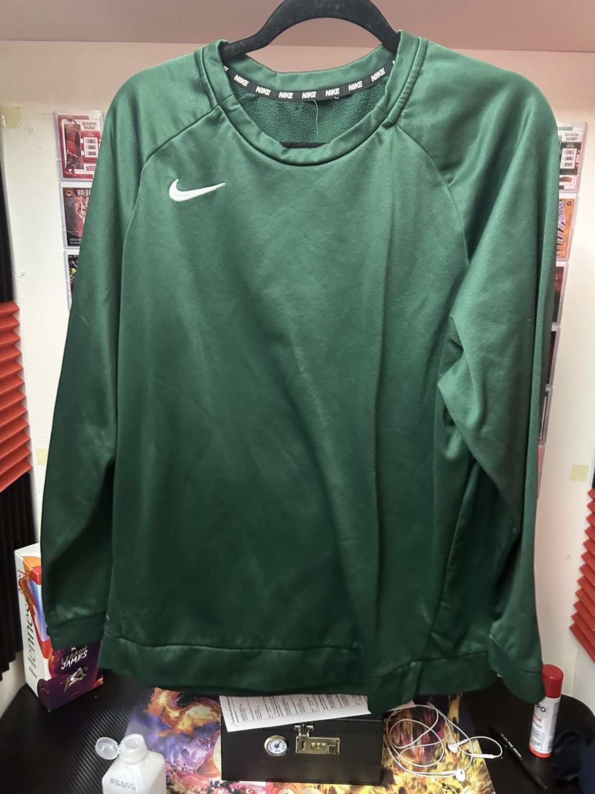 Nike Nike Dri Fit Green Crewneck Sweatshirt Size US L / EU 52-54 / 3 - 1 Thumbnail