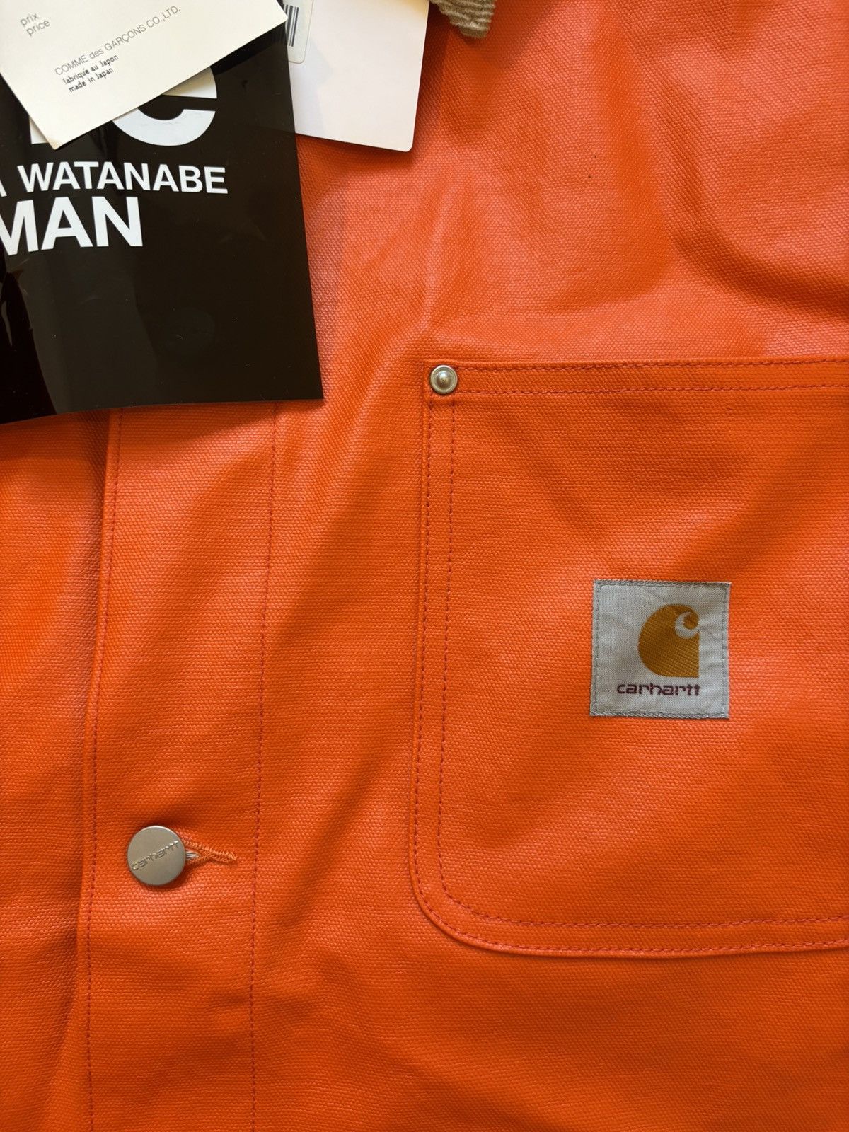 Carhartt Wip × Comme des Garcons × Junya Watanabe eYe Junya Watanabe MAN x Carhartt WIP - Orange chore coat Size US L / EU 52-54 / 3 - 7 Thumbnail