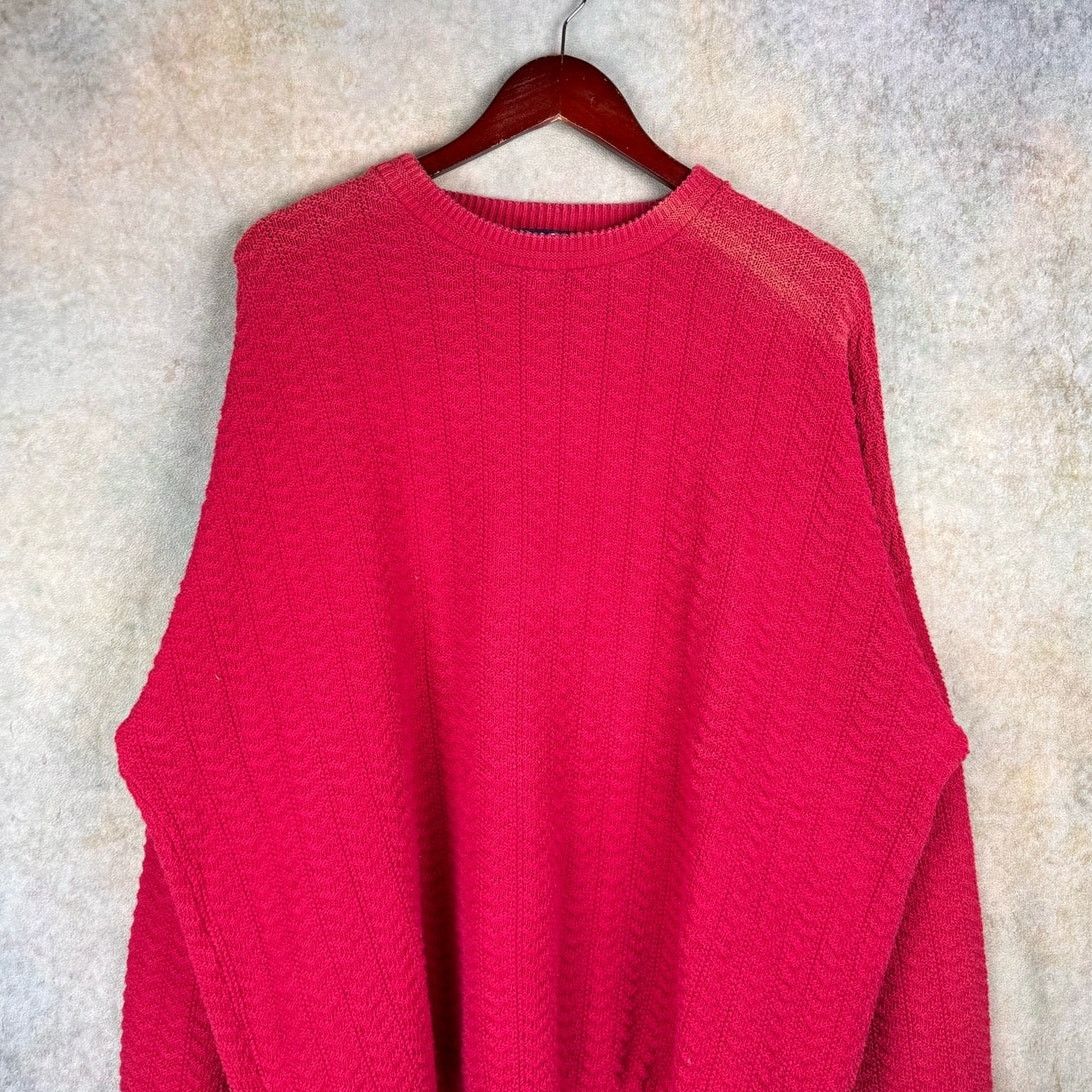 Vintage VTG 90s Trade Bay Knit Sweater XL Red Pullover Crewneck Size US XL / EU 56 / 4 - 2 Thumbnail