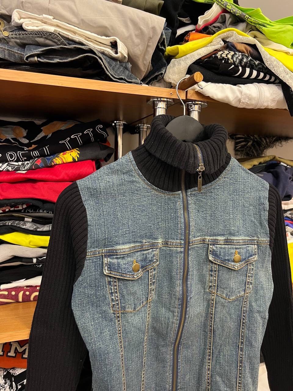 Diesel Avant Garde Full Zip-Up Y2K Wool Denim Sweater Size M / US 6-8 / IT 42-44 - 2 Thumbnail
