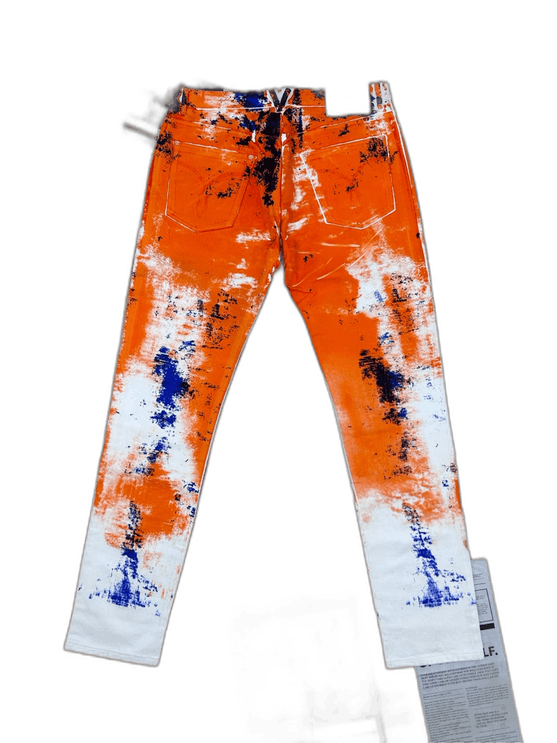 Versace Versace Limited Edition Orange Denim Pants Size US 35 - 1 Thumbnail