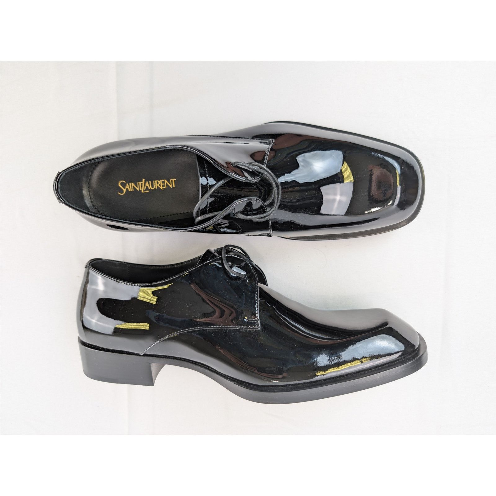 Saint Laurent Paris o1rshd1 Vernice Seta Soft Shoes Boots in Black Size US 9 / EU 42 - 1 Thumbnail