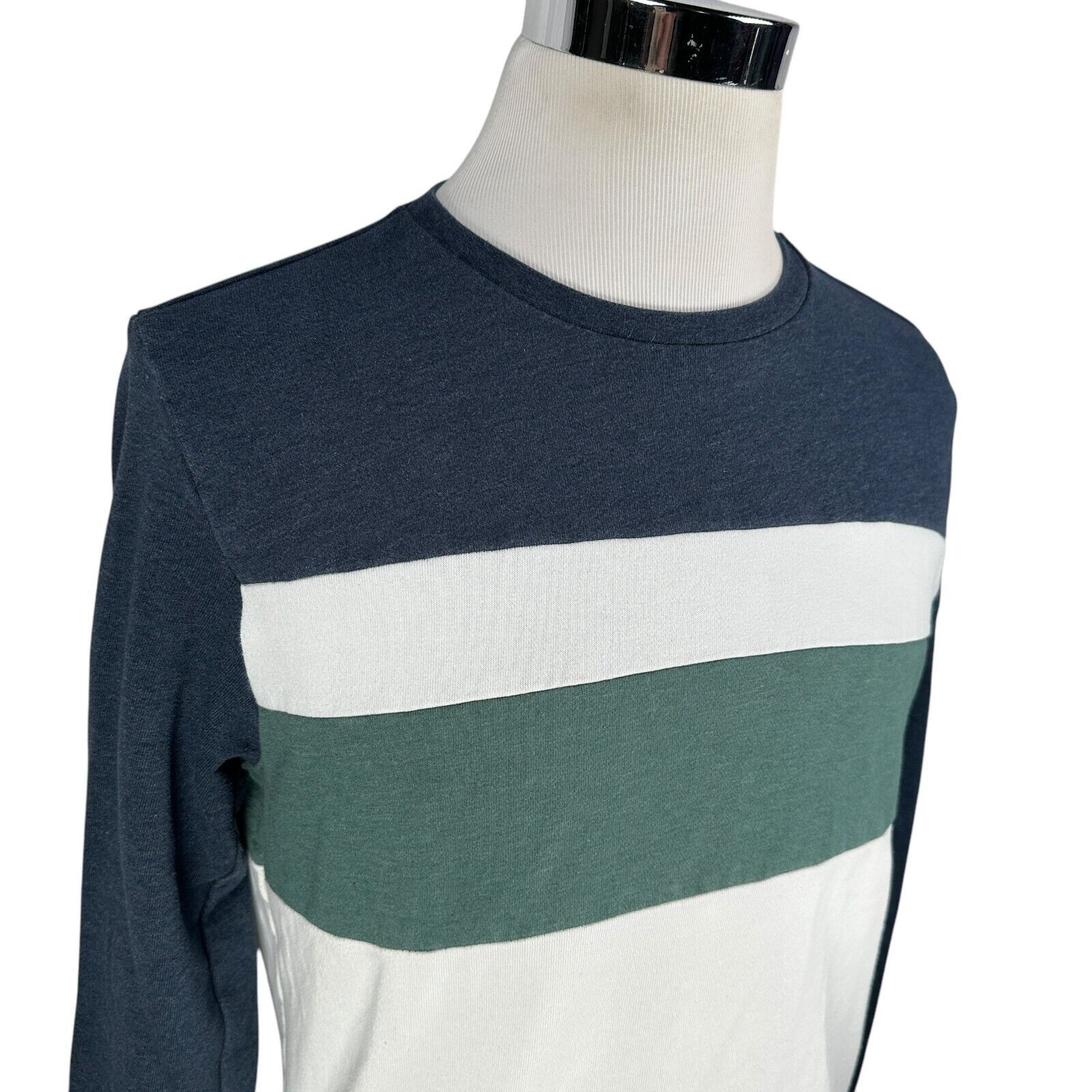 Marine Layer Marine Layer Fleece Sweatshirt Mens M Colorblock Green White Size US M / EU 48-50 / 2 - 2 Thumbnail