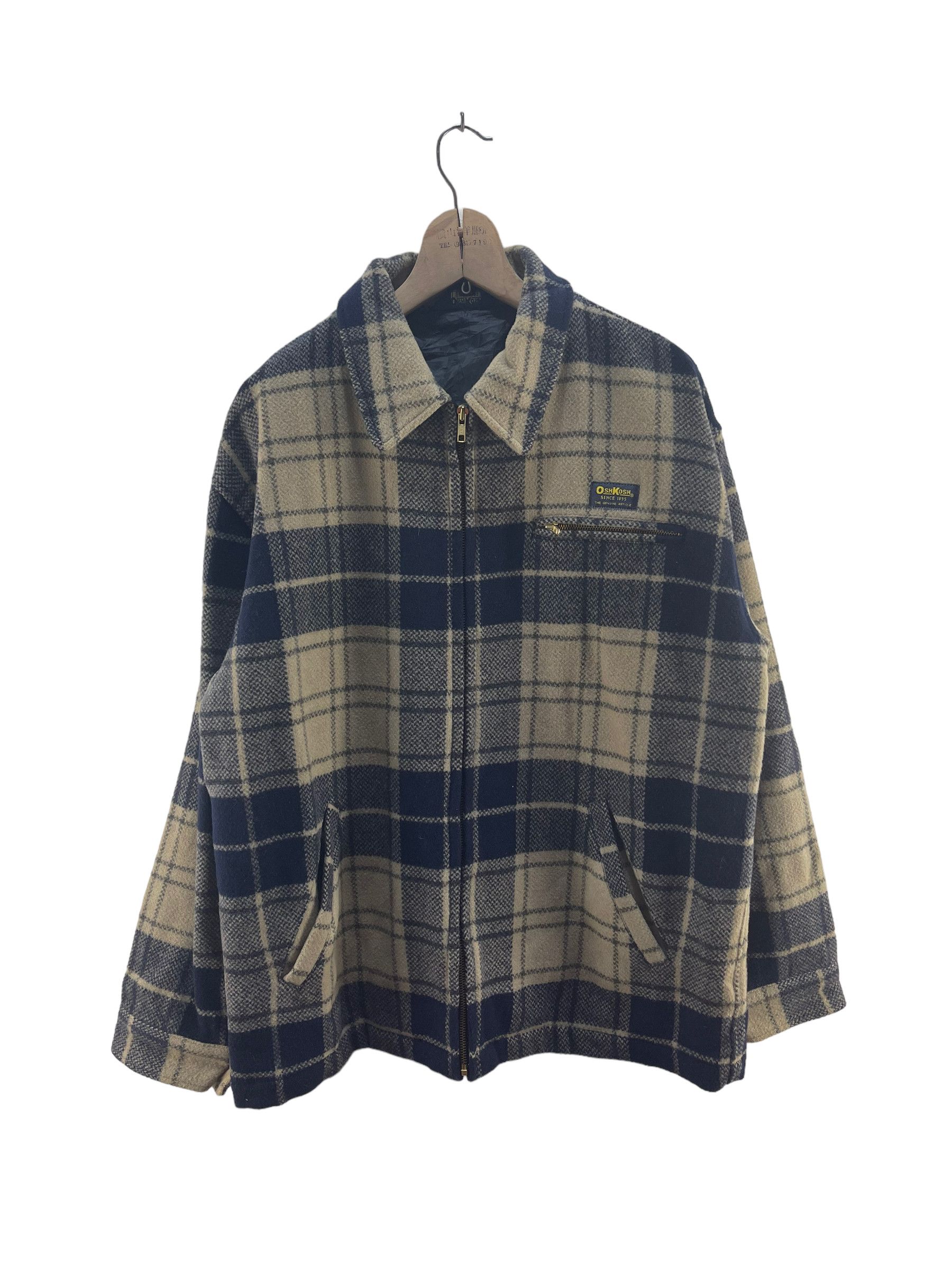 Flannel Vintage Oshkosh Flannel Wool Jacket Size US L / EU 52-54 / 3 - 1 Thumbnail