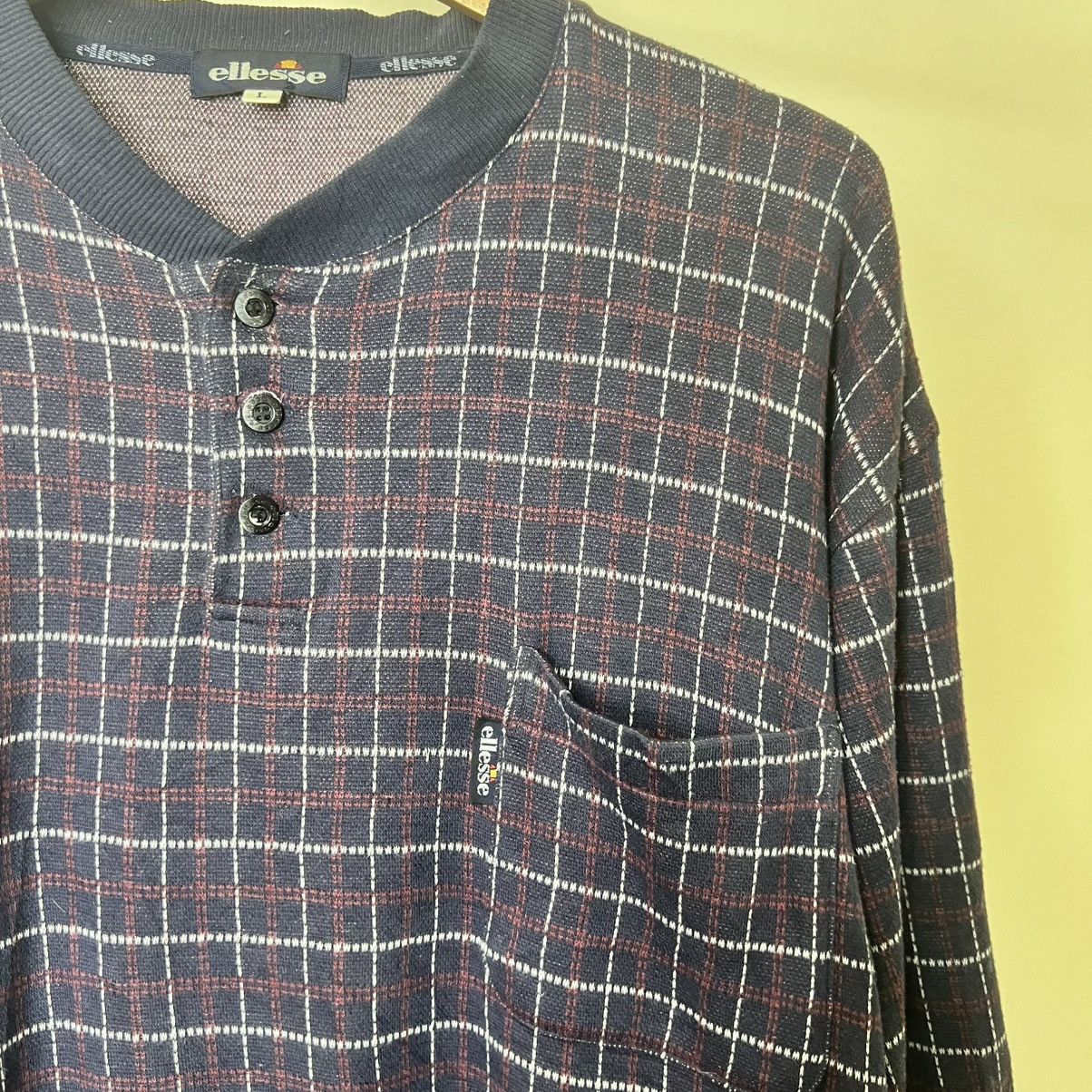 Ellesse VTG 90 ELLESSE Pullover Plaid Checkered Casual Sweatshirt Size US L / EU 52-54 / 3 - 3 Thumbnail