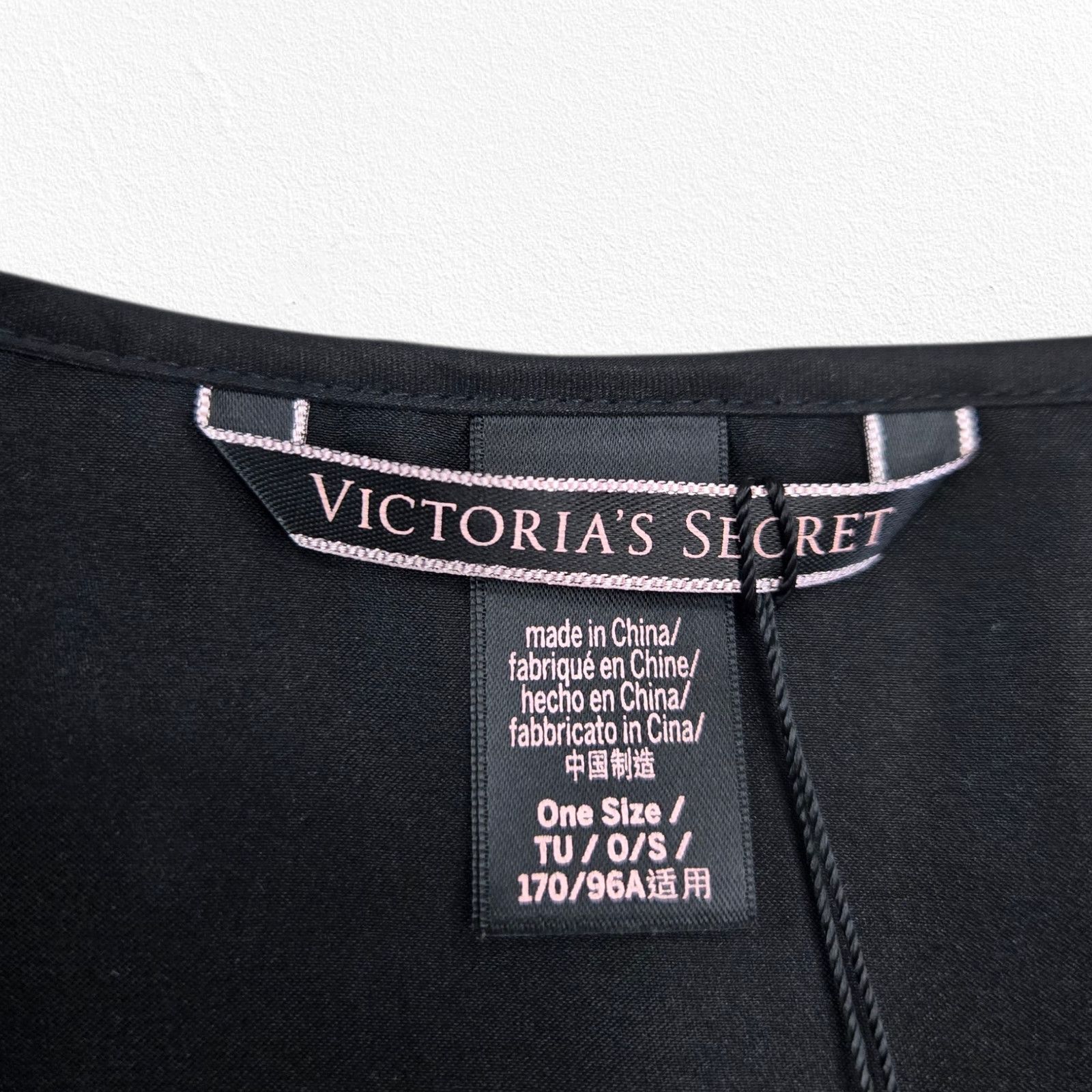 Victoria's Secret Victoria’s Secret Black Satin Open Front Ruffle Bed Top OS Size ONE SIZE - 6 Thumbnail