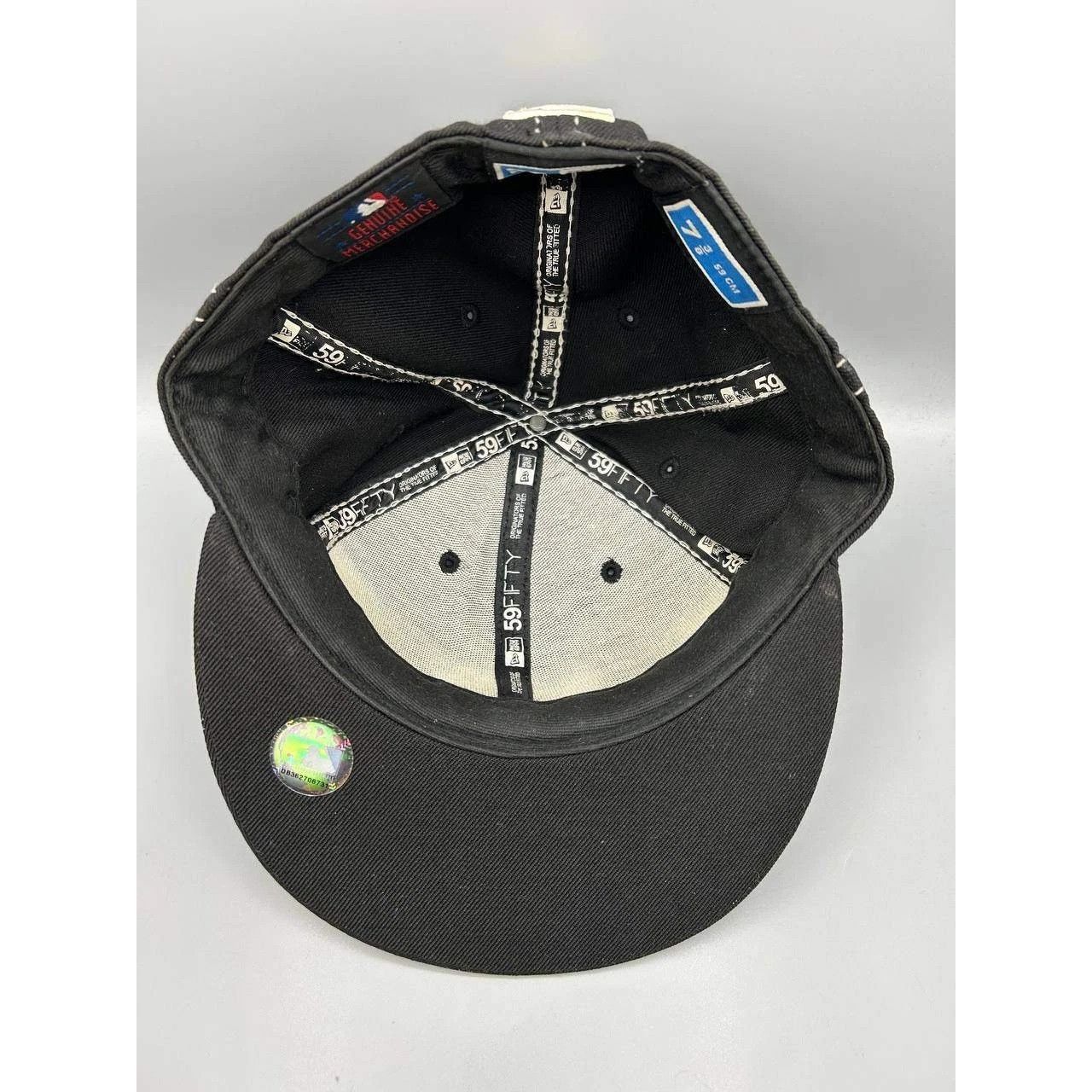 New Era Atlanta Braves Hat Men 7 3/8 Black MLB Fitted Cap Wool Size ONE SIZE - 2 Thumbnail