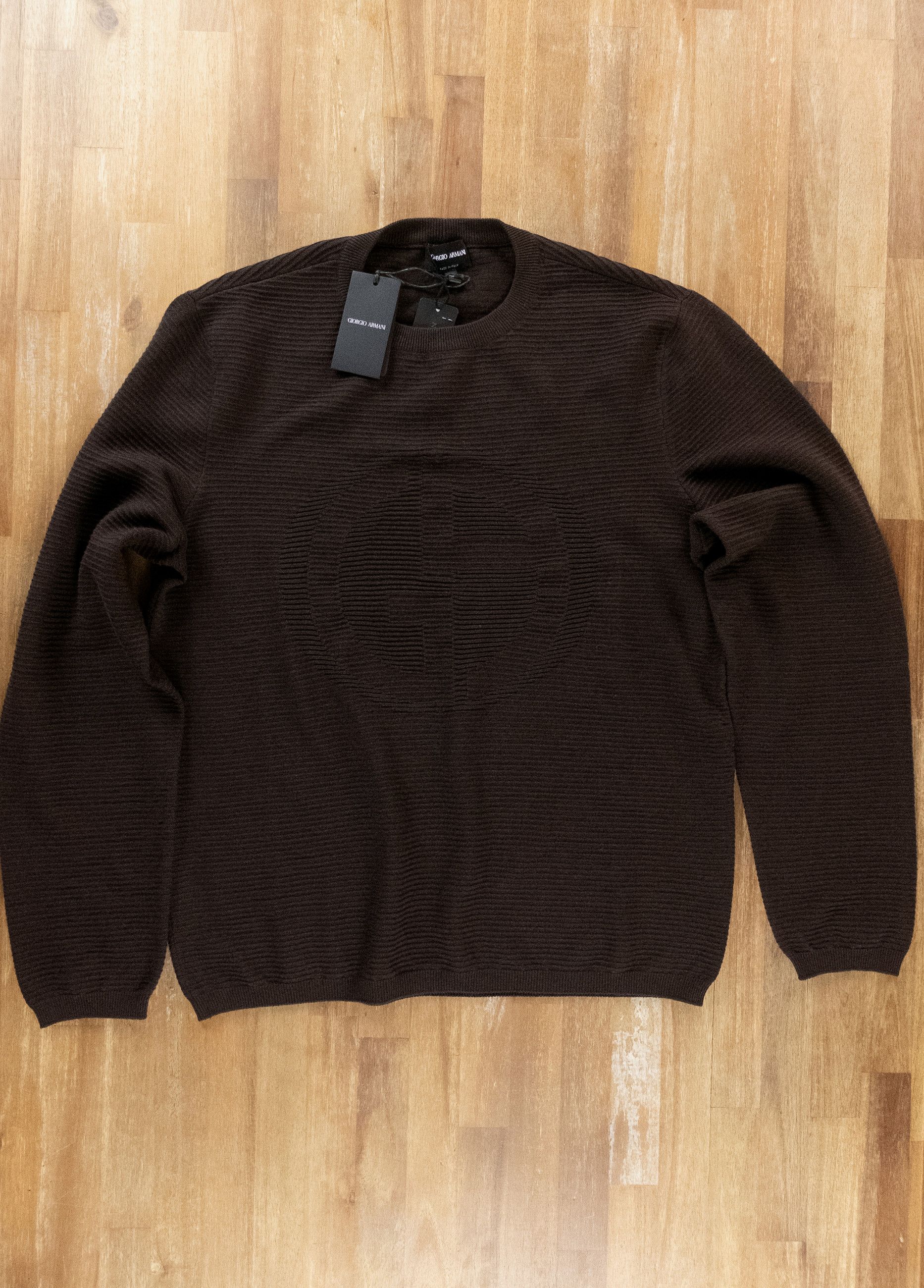 Giorgio Armani GIORGIO ARMANI mainline brown logo wool sweater XL Size US XL / EU 56 / 4 - 6 Thumbnail