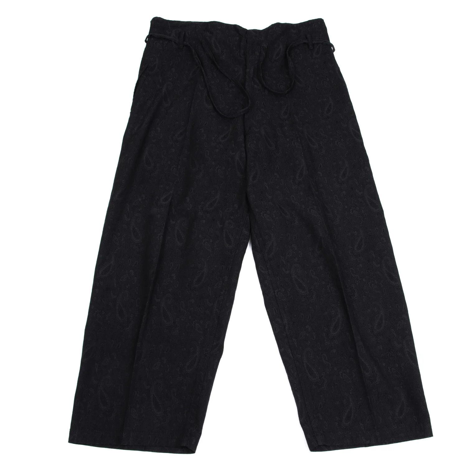 Yohji Yamamoto Yohji Yamamoto Black Cotton Wide Pants Size US 34 / EU 50 - 1 Thumbnail