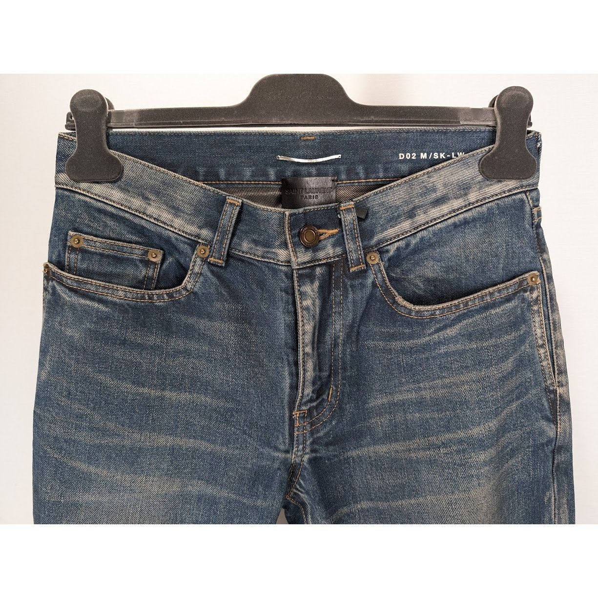 Saint Laurent Paris o1rshd1 Skinny 5 Pockets Low Pants in Winter Sky Blue Size US 29 - 9 Thumbnail