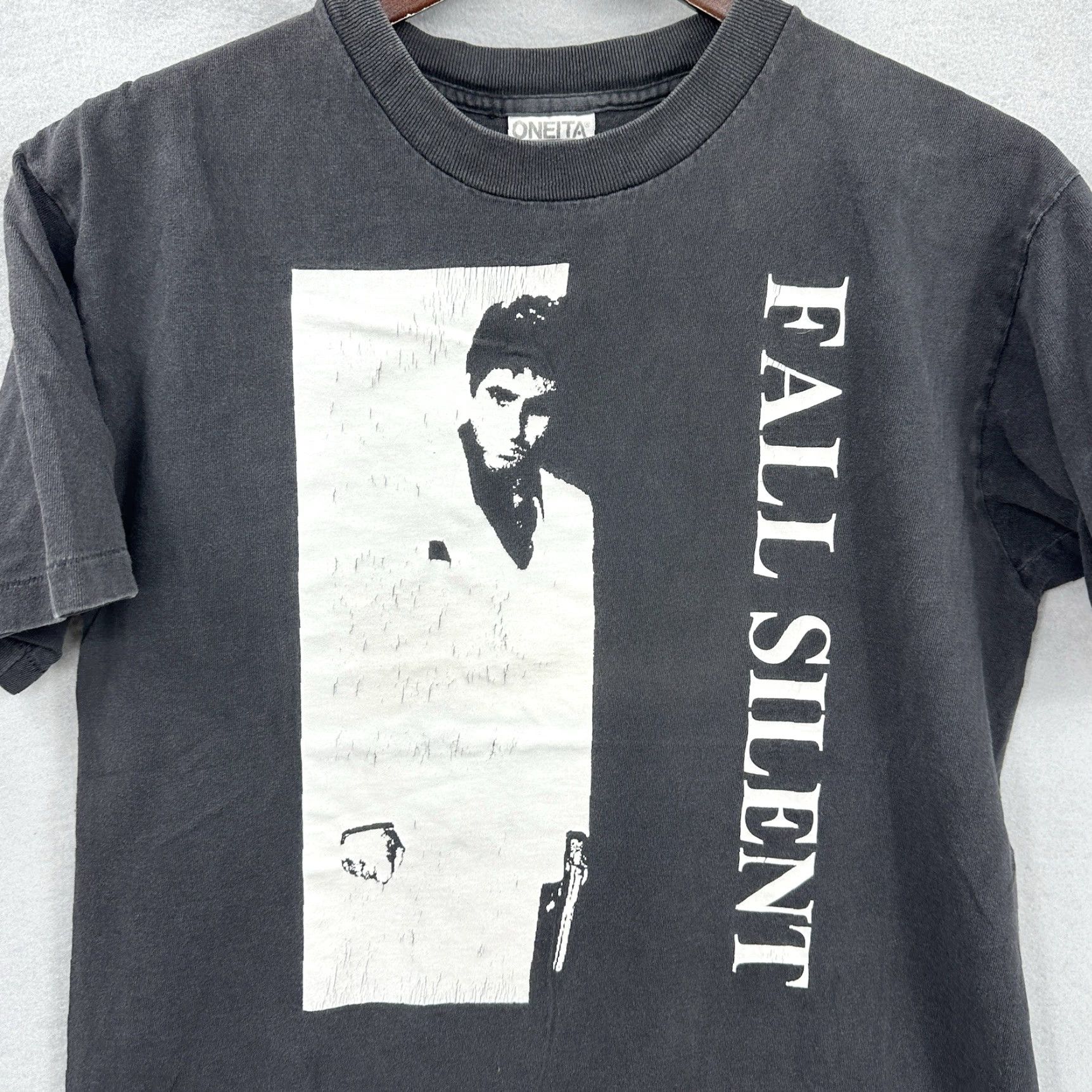 Vintage VINTAGE Oneita Shirt Mens M Punk Thrash Power Tools Scarface Skate Fall Silent Shirt Band Doom Metal Punk 90s (if applicable) Size US M / EU 48-50 / 2 - 2 Thumbnail