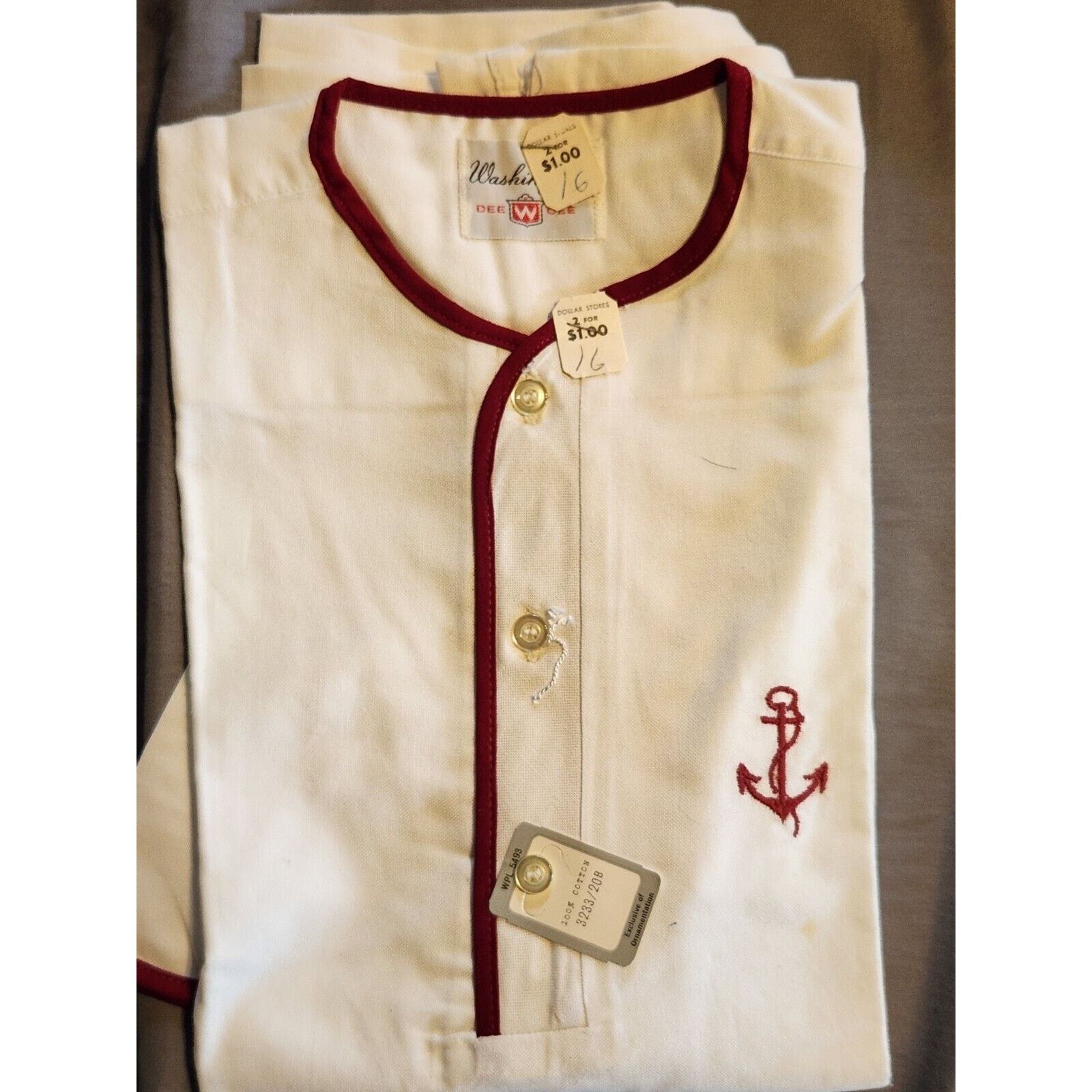 Other Washington DEE CEE shirt 1950's or older NOS Anchor patch 16 Size US M / EU 48-50 / 2 - 1 Thumbnail