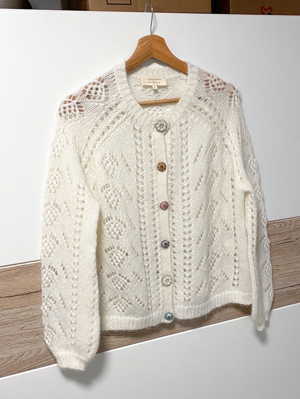 Sezane La Maille Sezane Paris Wool and Kid Mohair Cardigan Size S / US 4 / IT 40 - 3 Thumbnail