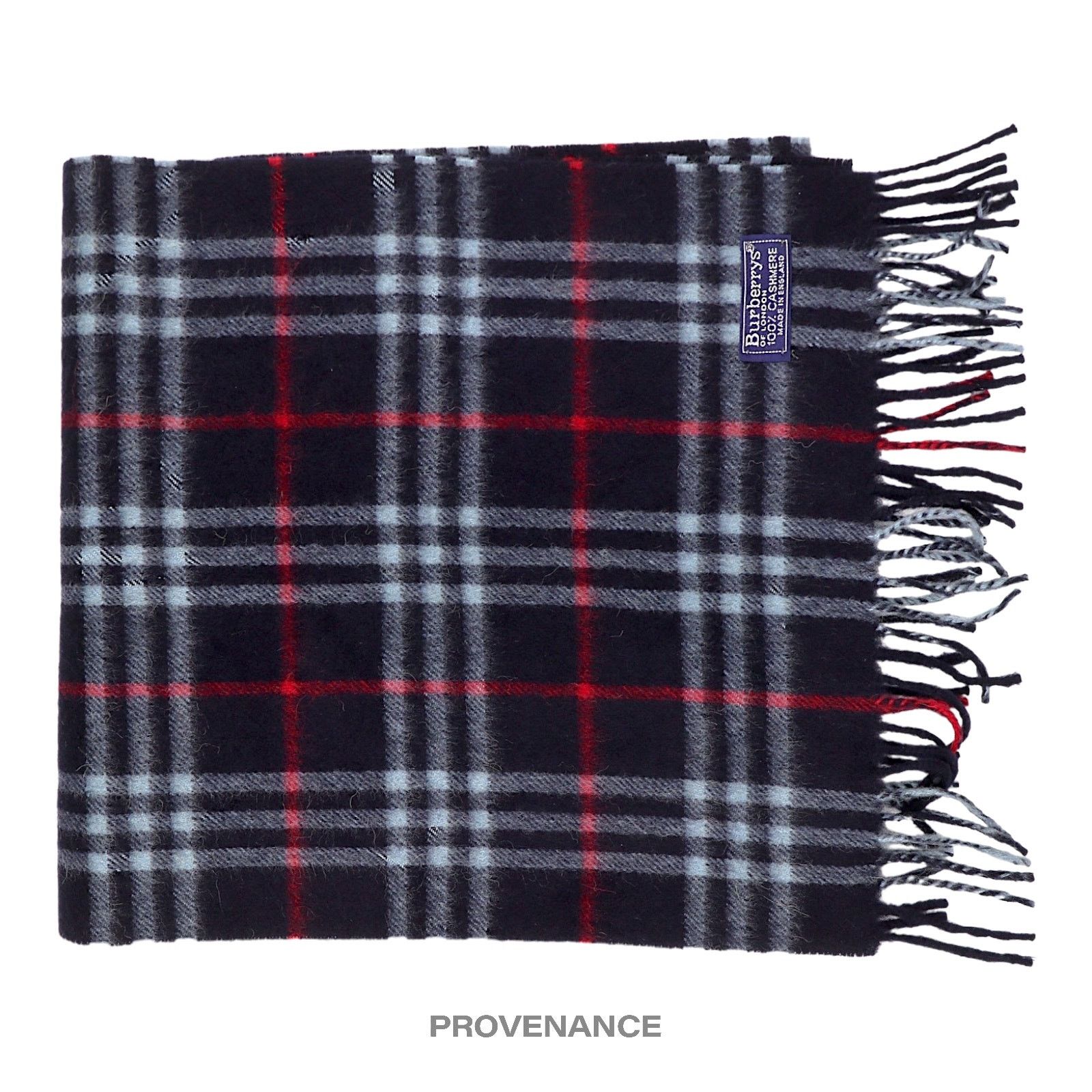 Burberry 🔴 Burberry Scarf - Nova Check Cashmere Navy Size ONE SIZE - 4 Thumbnail
