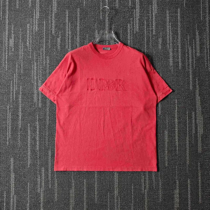 Dior Dior Red Cotton Embroidered Men’s T-Shirt 0089 Size US M / EU 48-50 / 2 - 1 Thumbnail