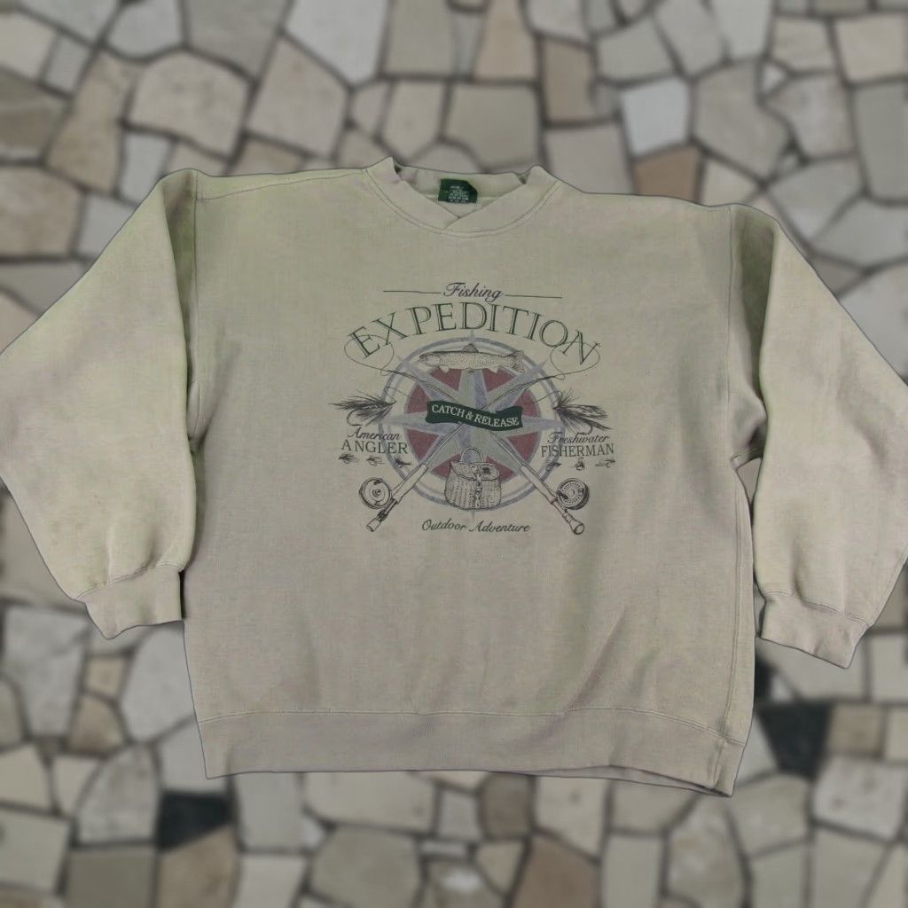 Vintage VINTAGE Danaggers Sweatshirt Mens Large Green Crew Neck Cotton Polyester Logo Graphics Fish Outdoor Pullover Cardigan? Size US L / EU 52-54 / 3 - 1 Thumbnail